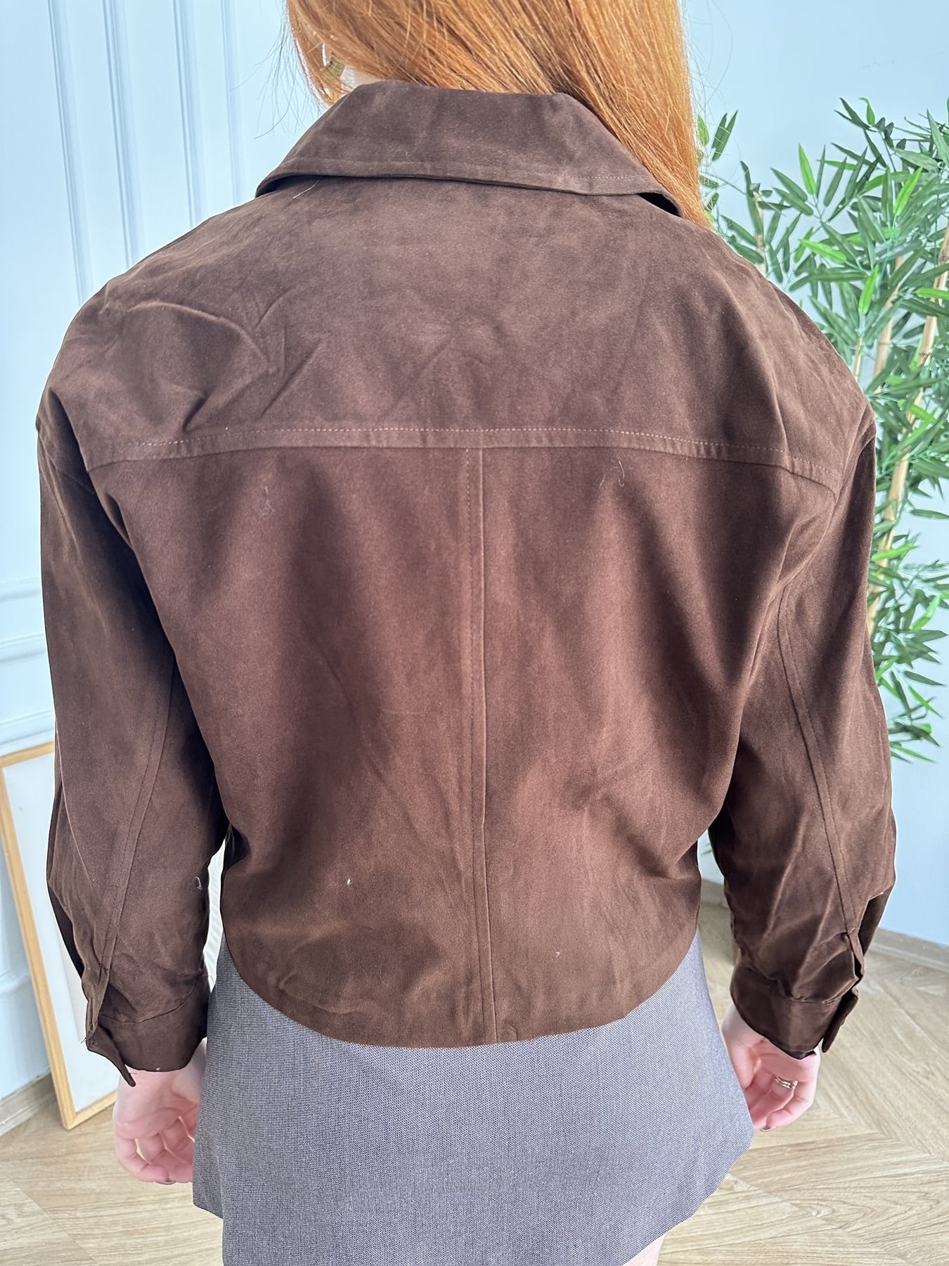 Süet Bomber Mont Kahve