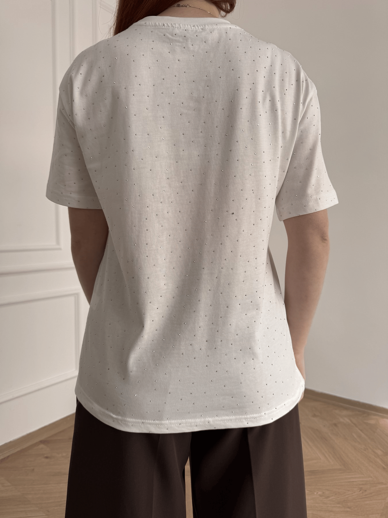 Taş Baskılı Tshirt Ekru