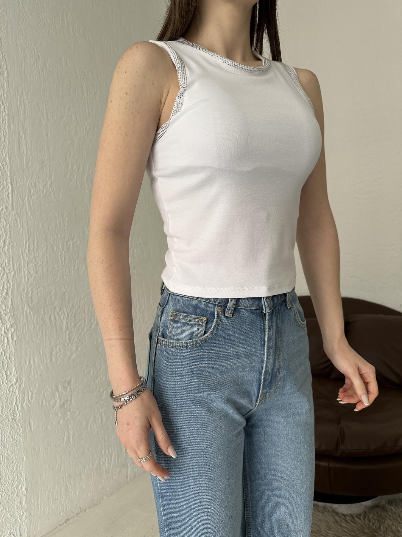 Taş Detay Atlet BEYAZ