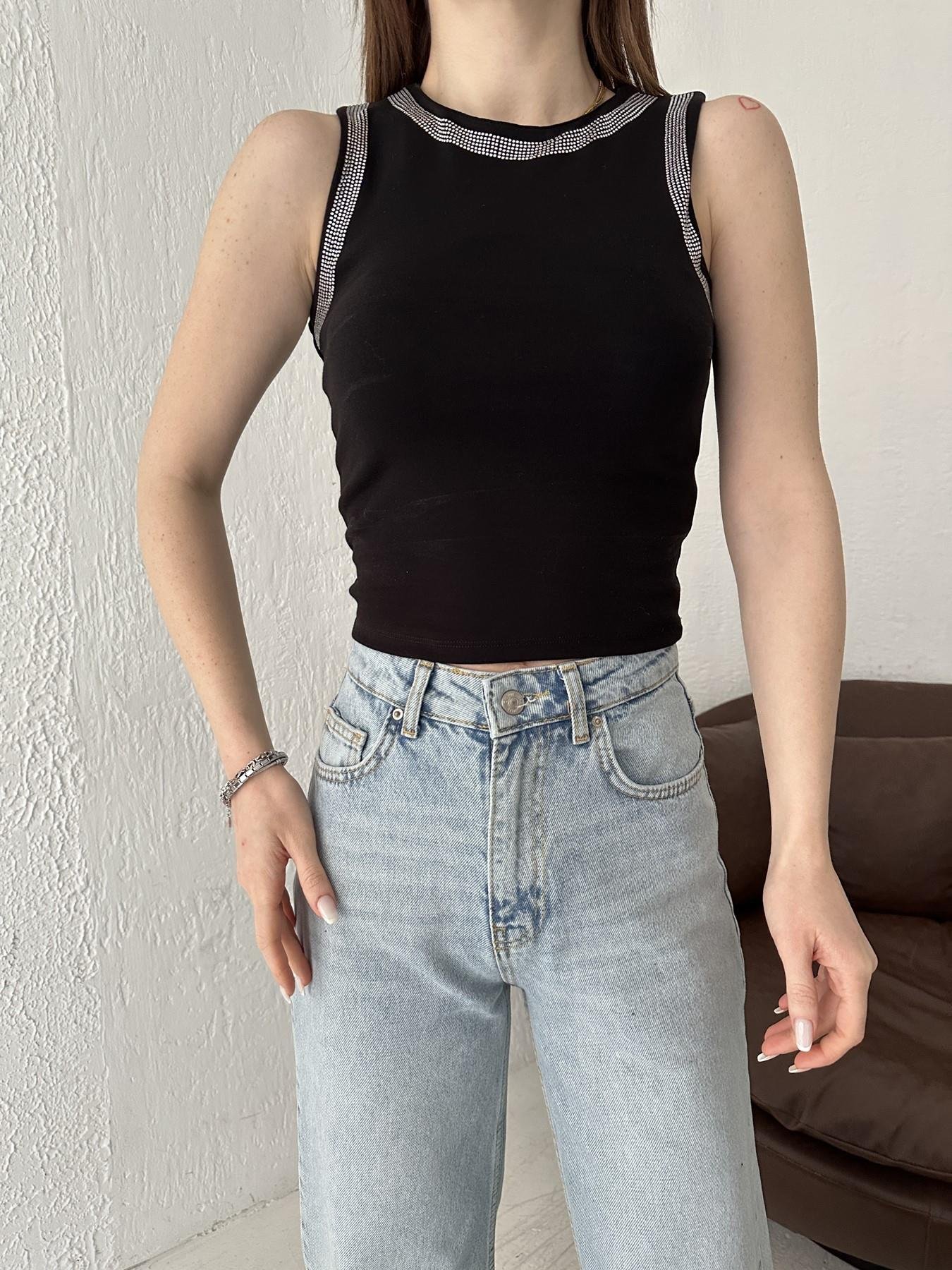 Taş Detay Atlet SİYAH