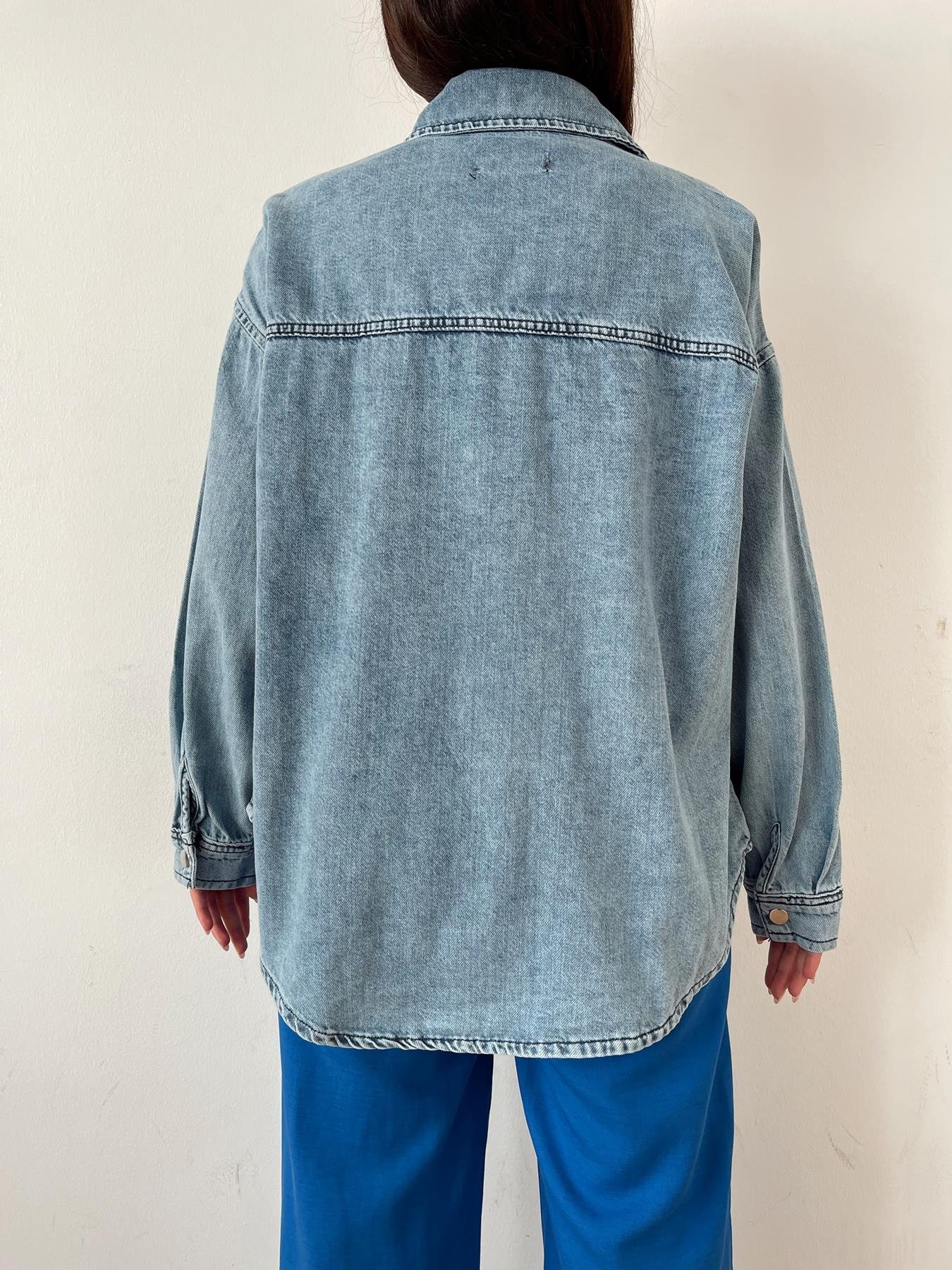 Taşlı Jean Ceket MAVİ