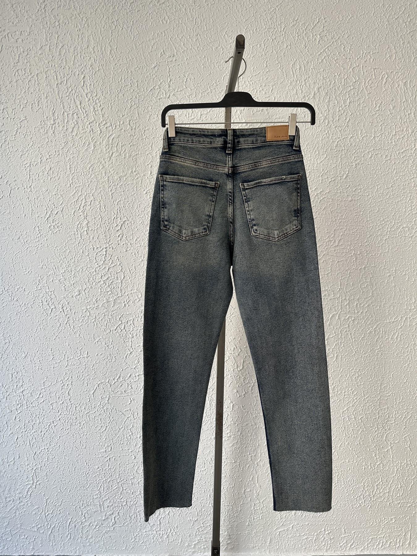 Taşlı Kot Pantolon 28 koyu mavi