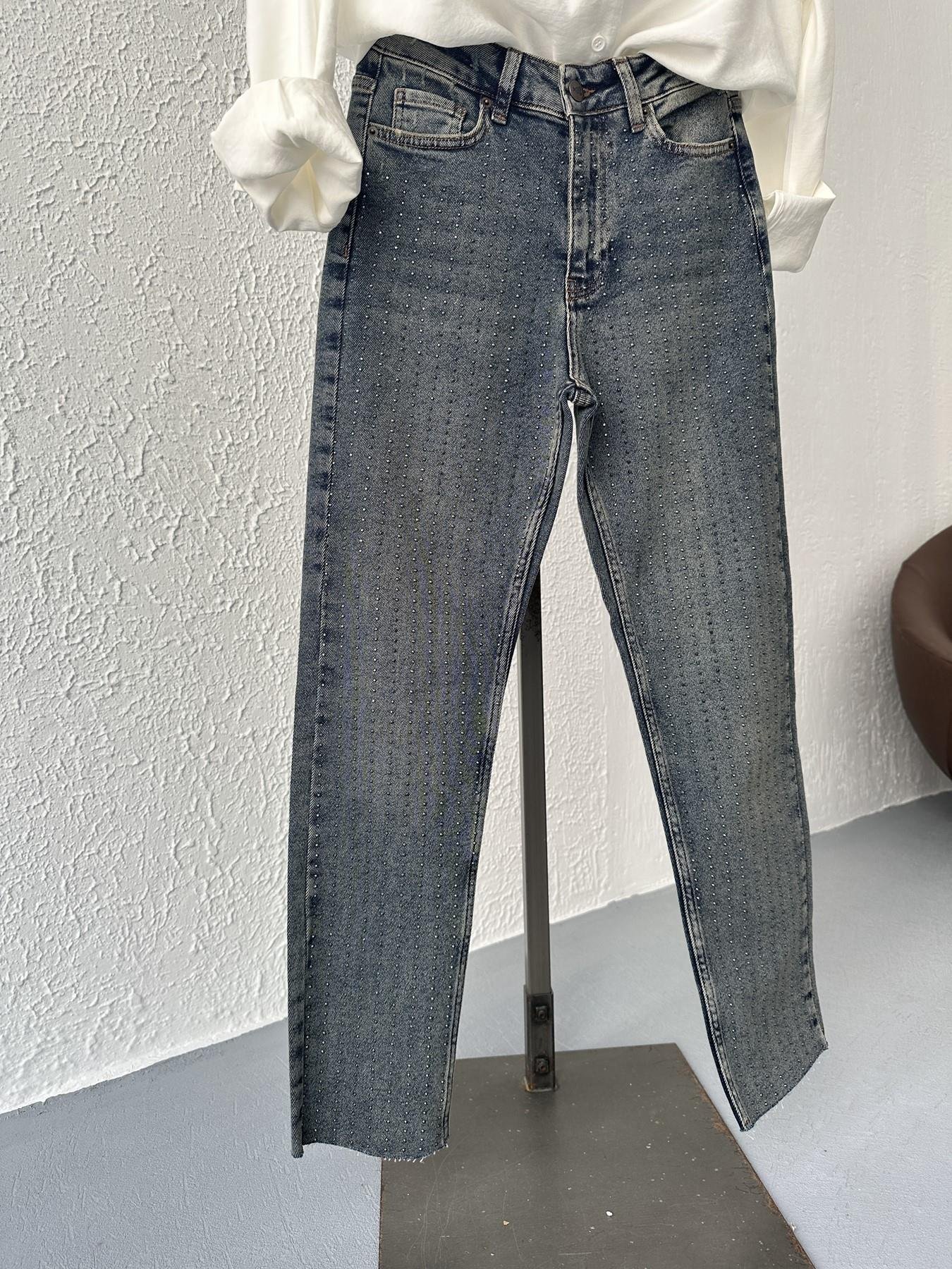 Taşlı Kot Pantolon 28 koyu mavi