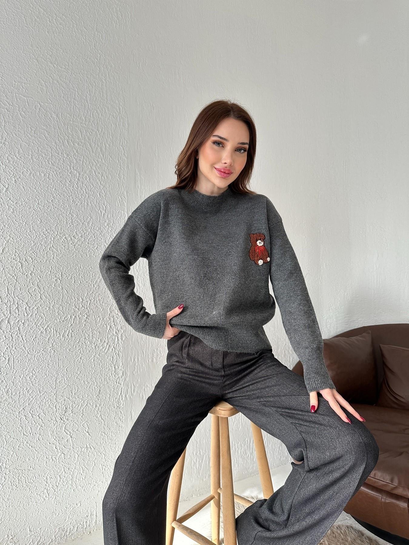 Teddy Nakışlı Kazak ANTRASİT