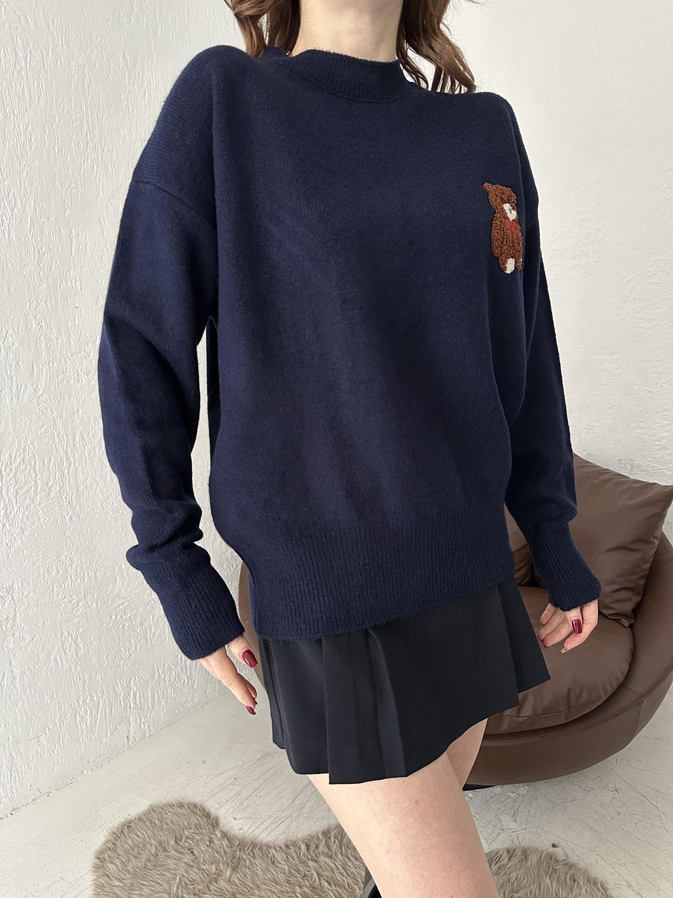 Teddy Nakışlı Kazak LACİVERT