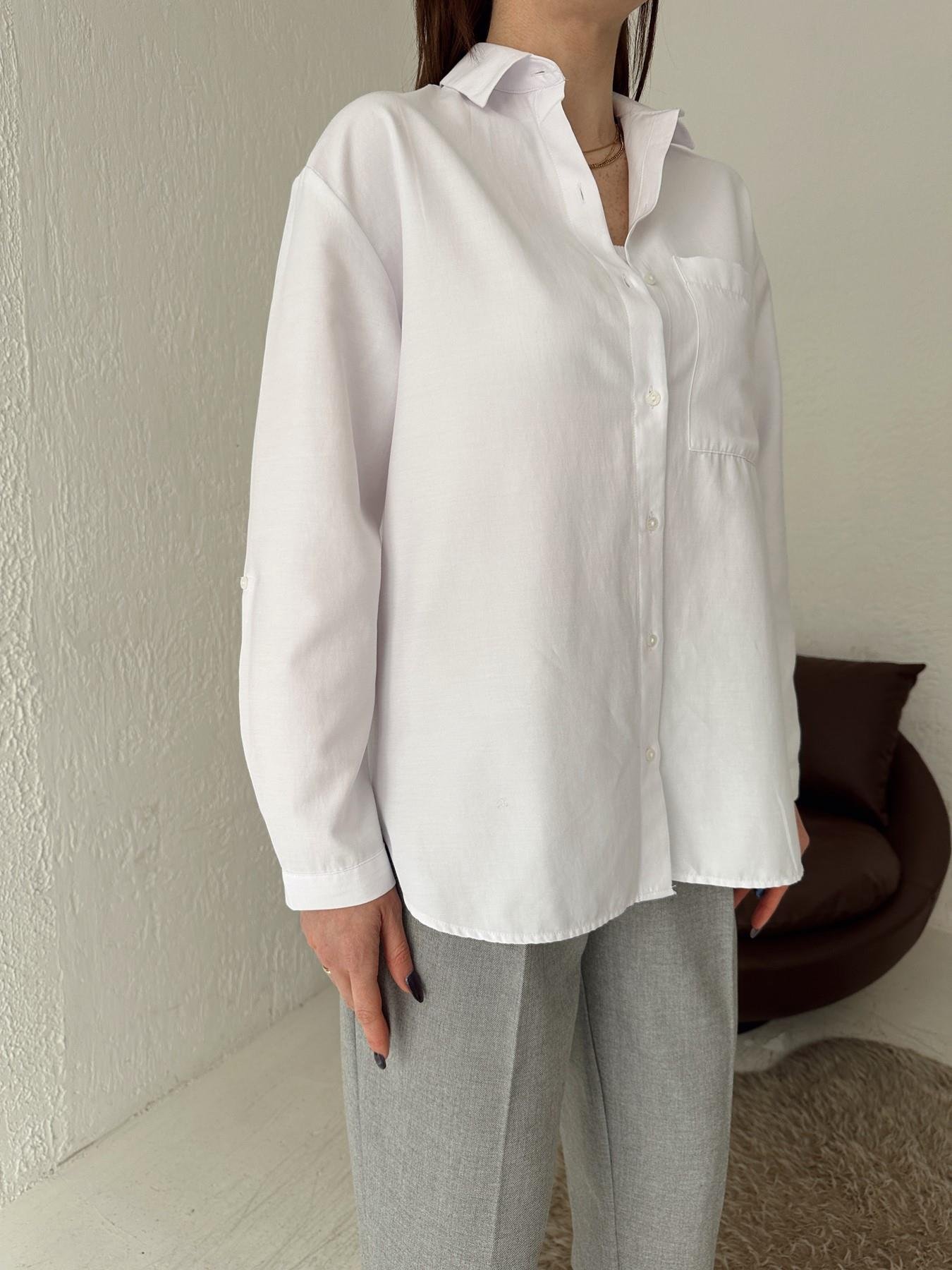 Tek Cep Eteği Oval Gömlek BEYAZ