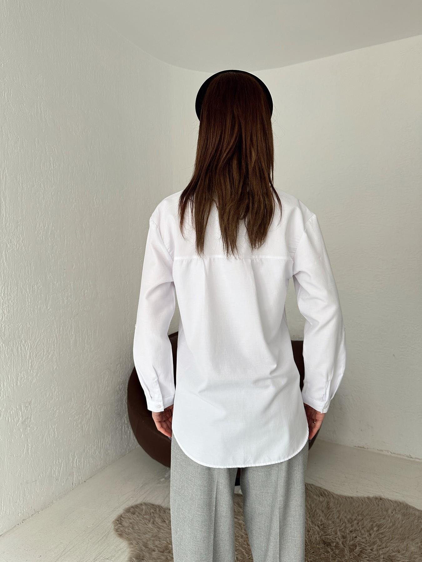 Tek Cep Eteği Oval Gömlek BEYAZ