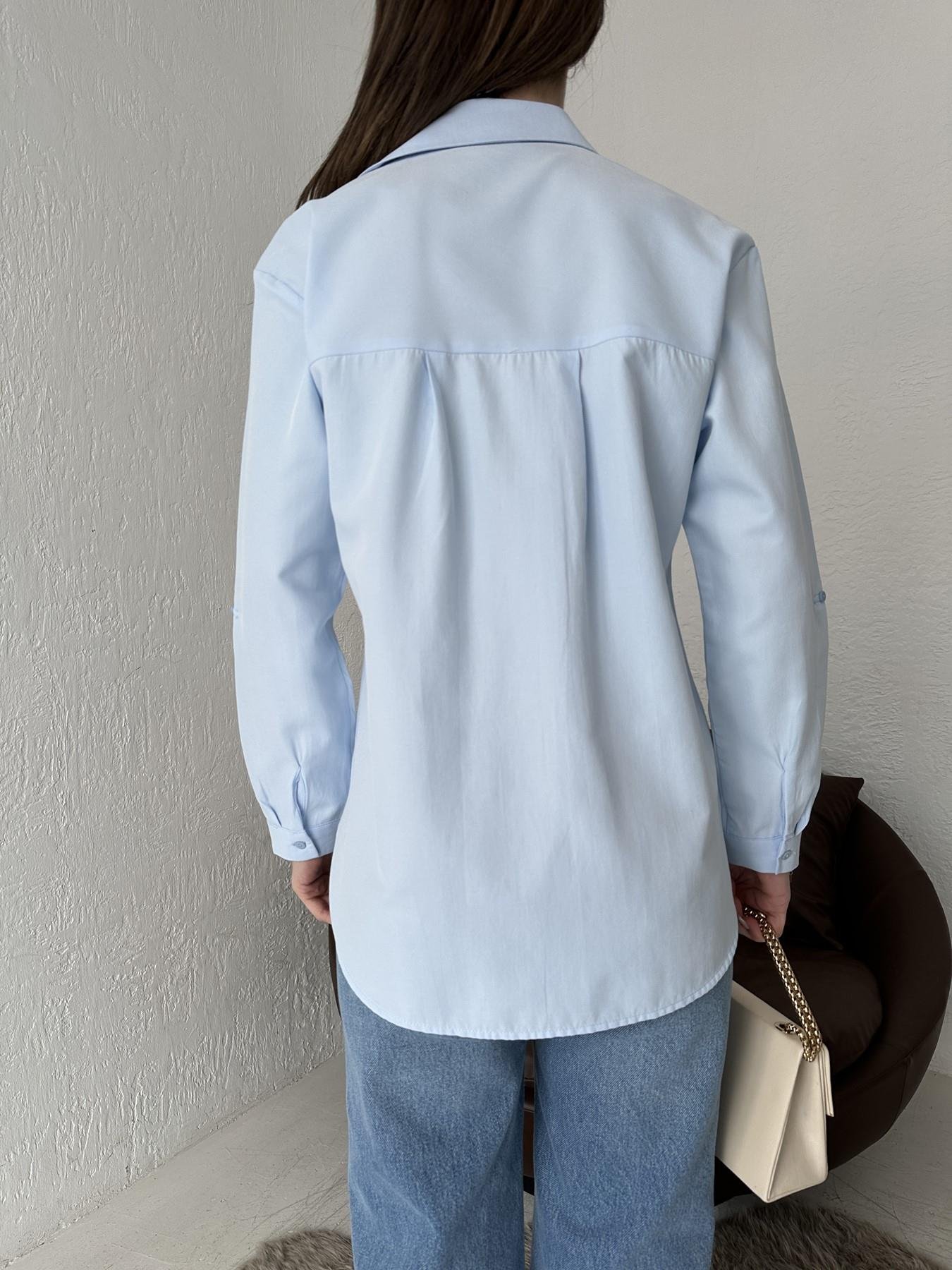 Tek Cep Eteği Oval Gömlek MAVİ