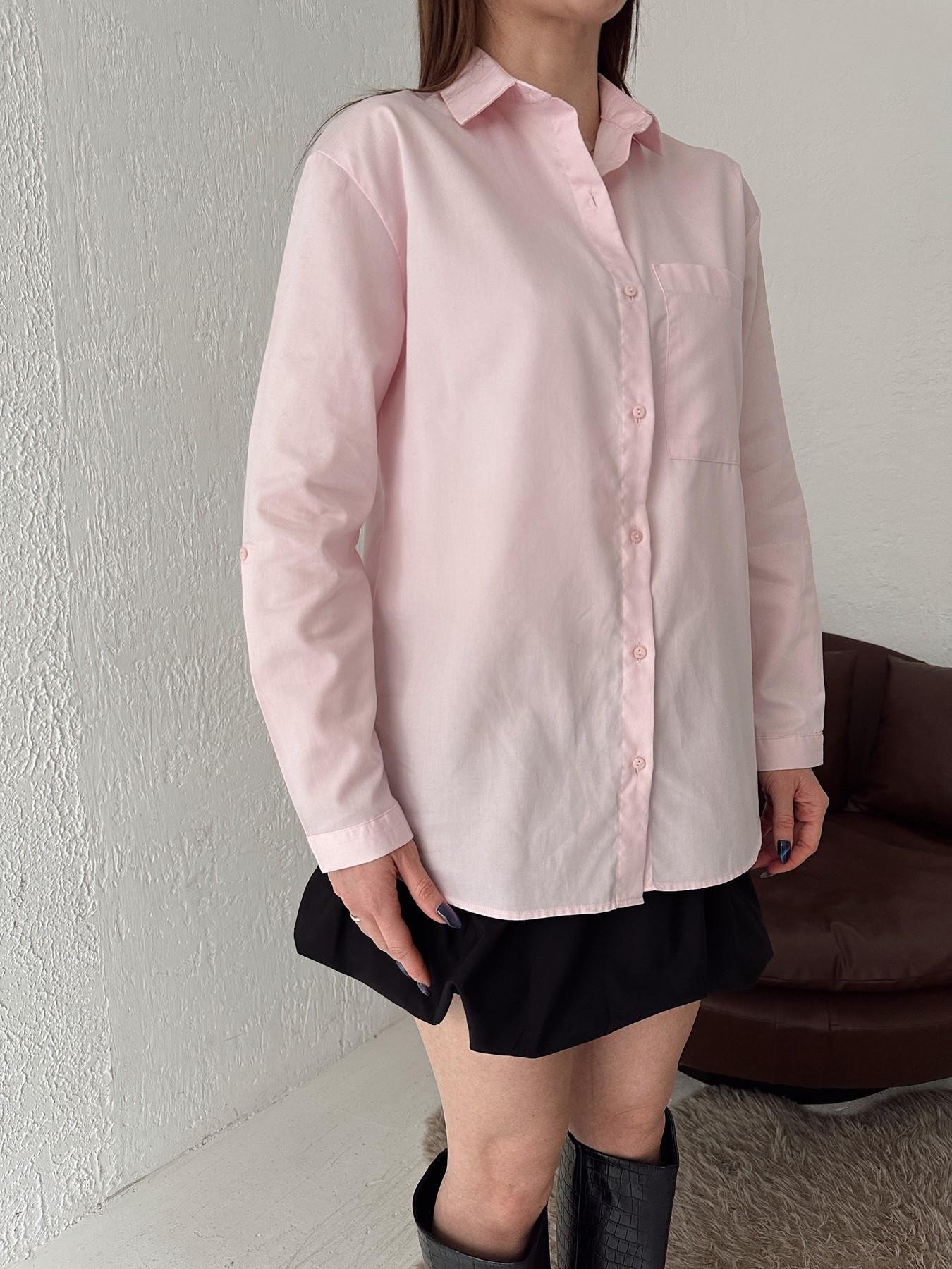 Tek Cep Eteği Oval Gömlek PEMBE