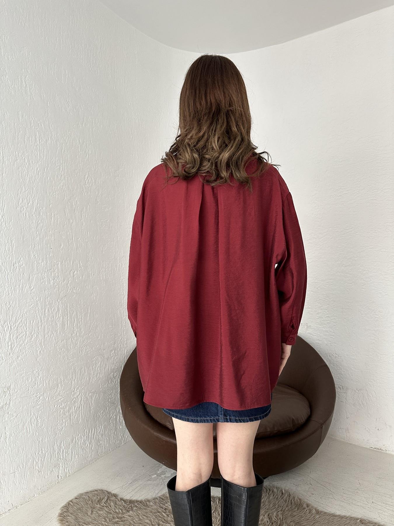 Tek Cepli Oversize Gömlek BORDO
