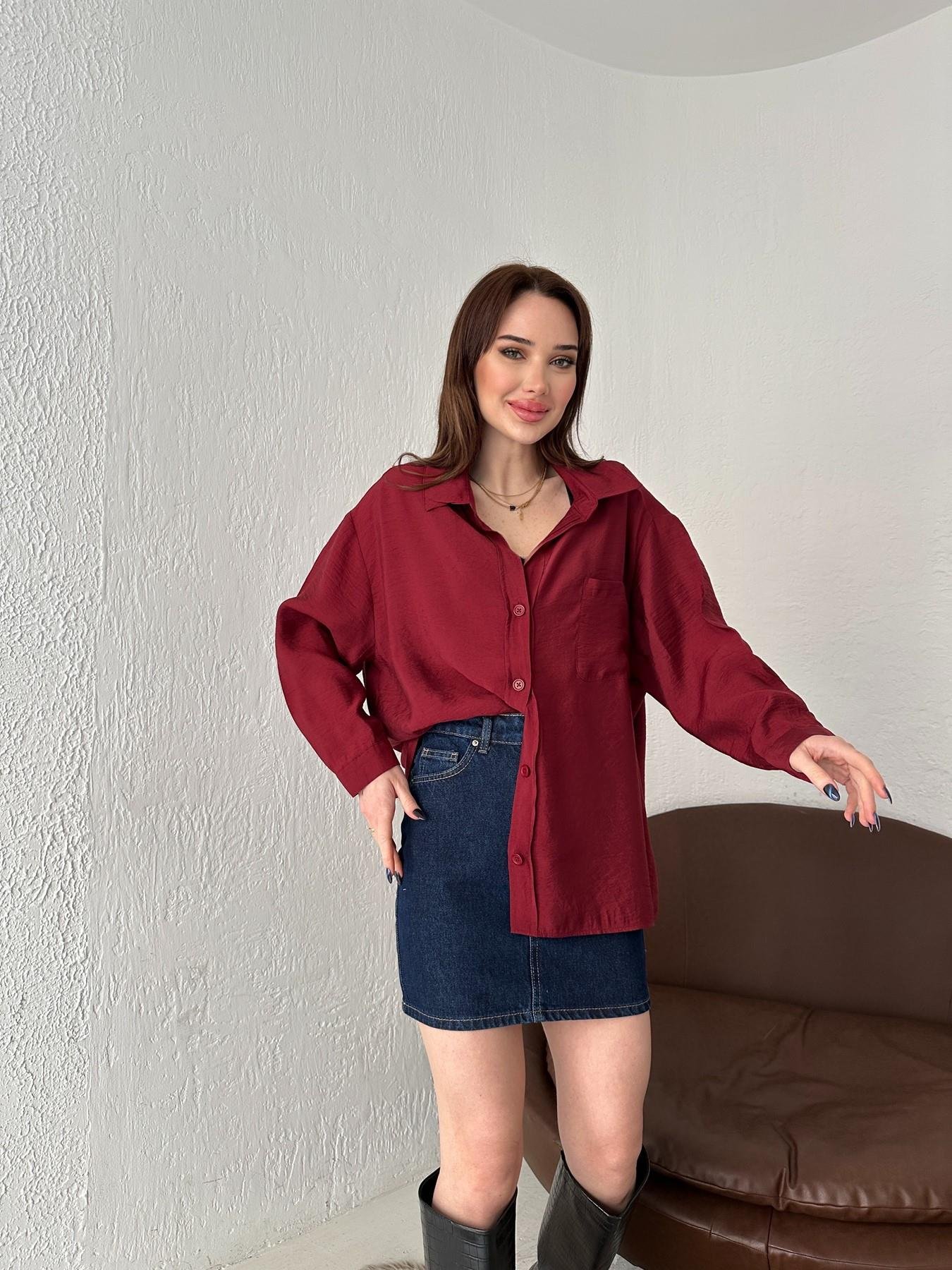 Tek Cepli Oversize Gömlek BORDO