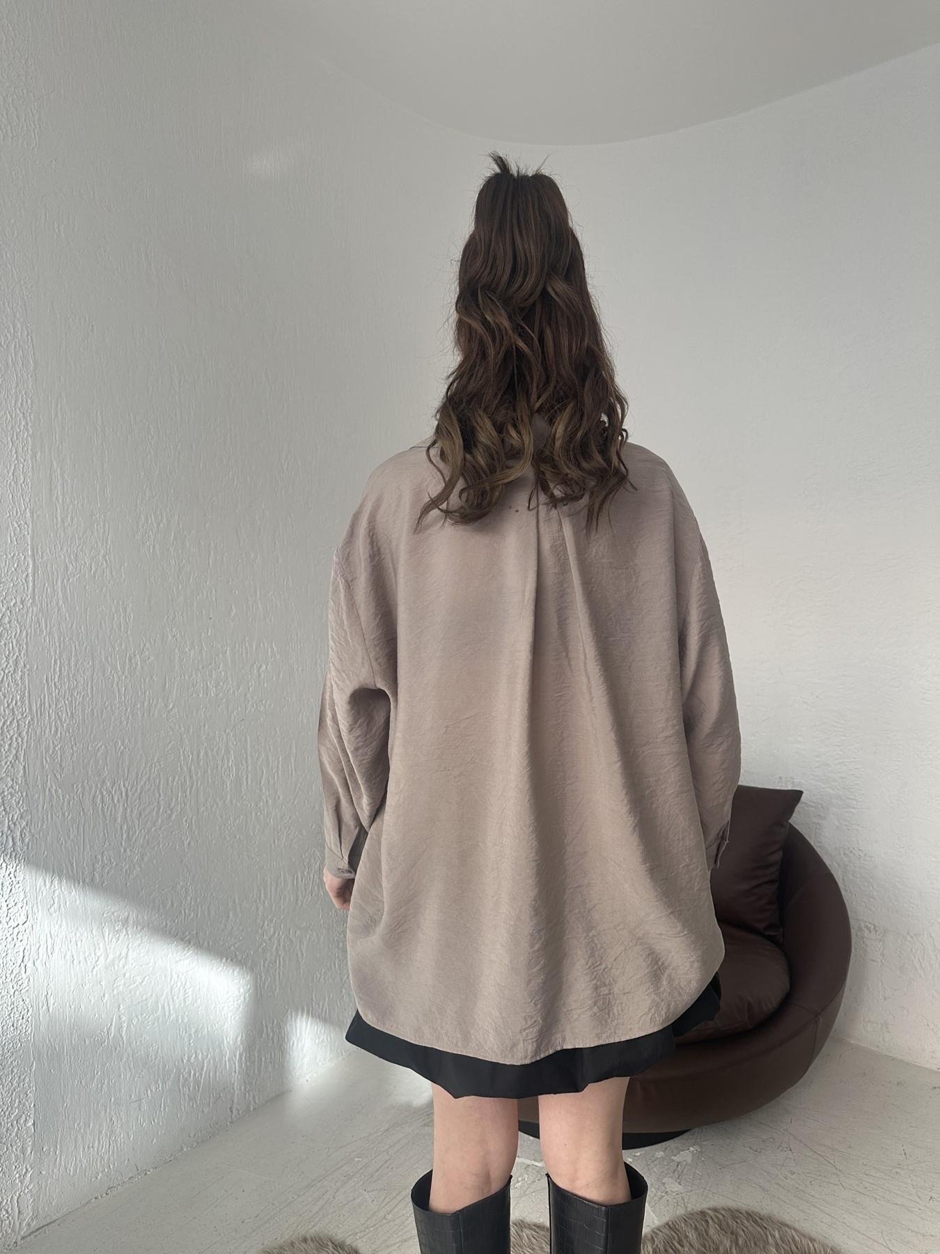 Tek Cepli Oversize Gömlek VİZON