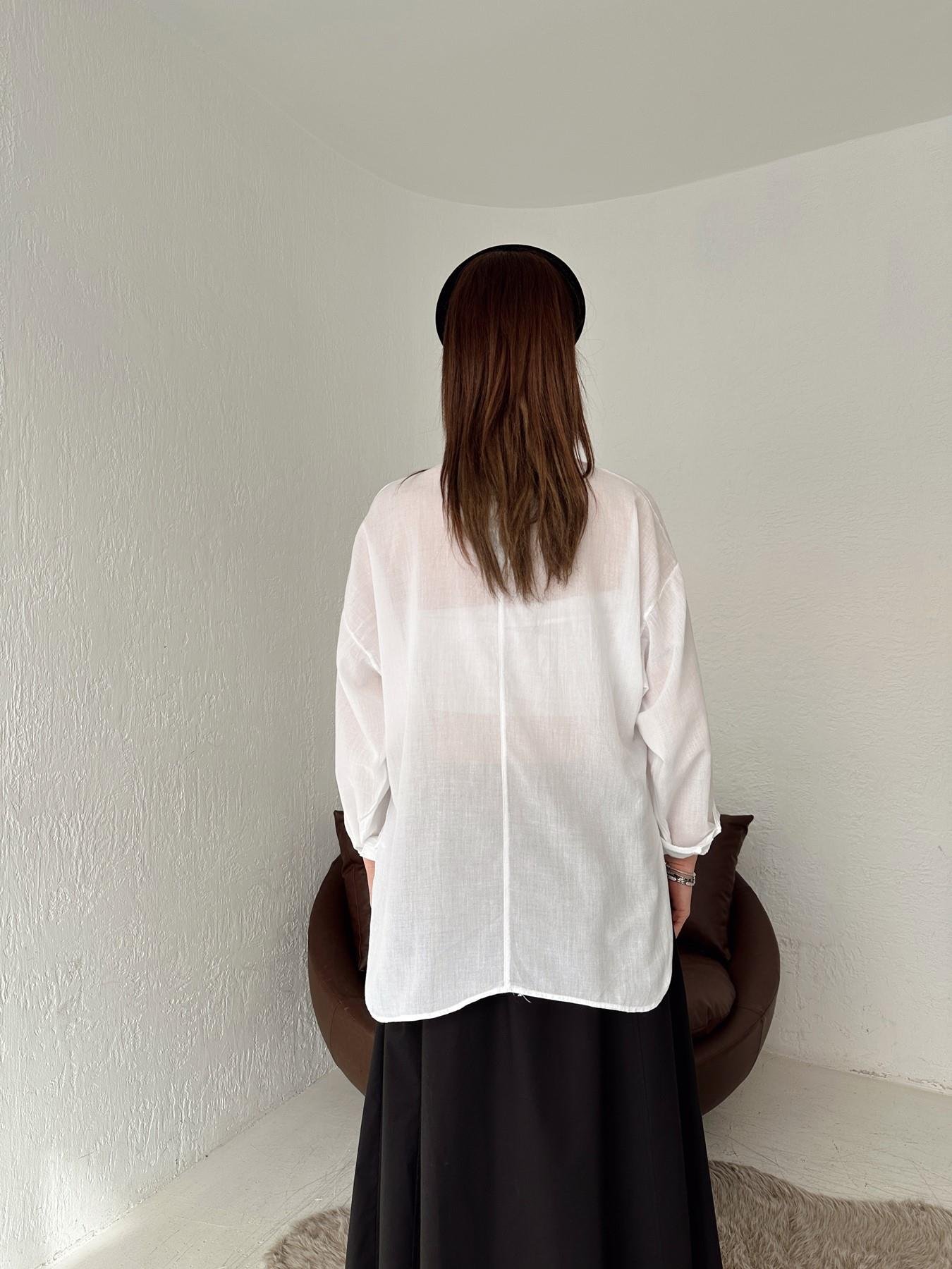 Tek Cepli Oversize Vual Gömlek BEYAZ