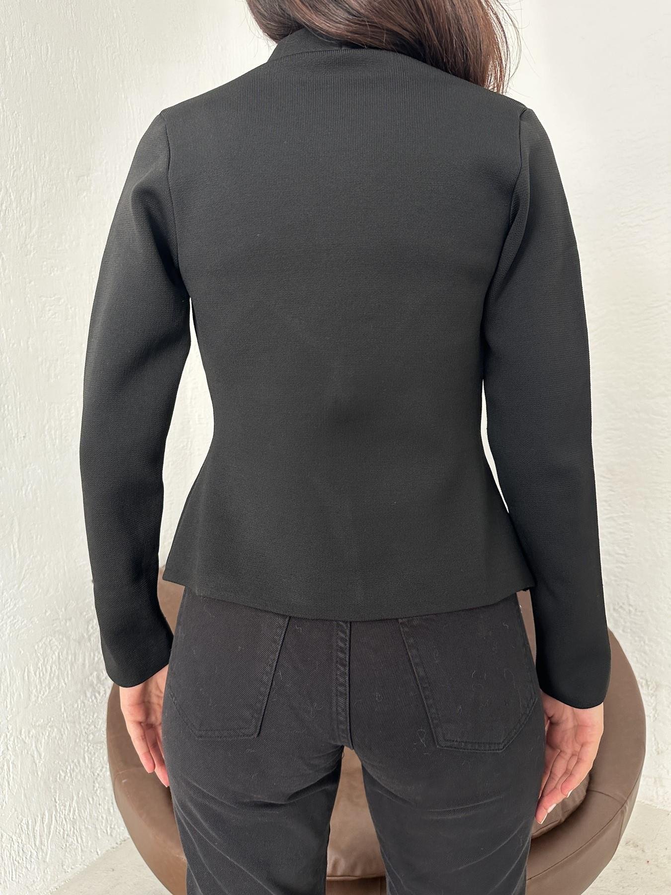 Tek Düğmeli Crop Ceket SİYAH