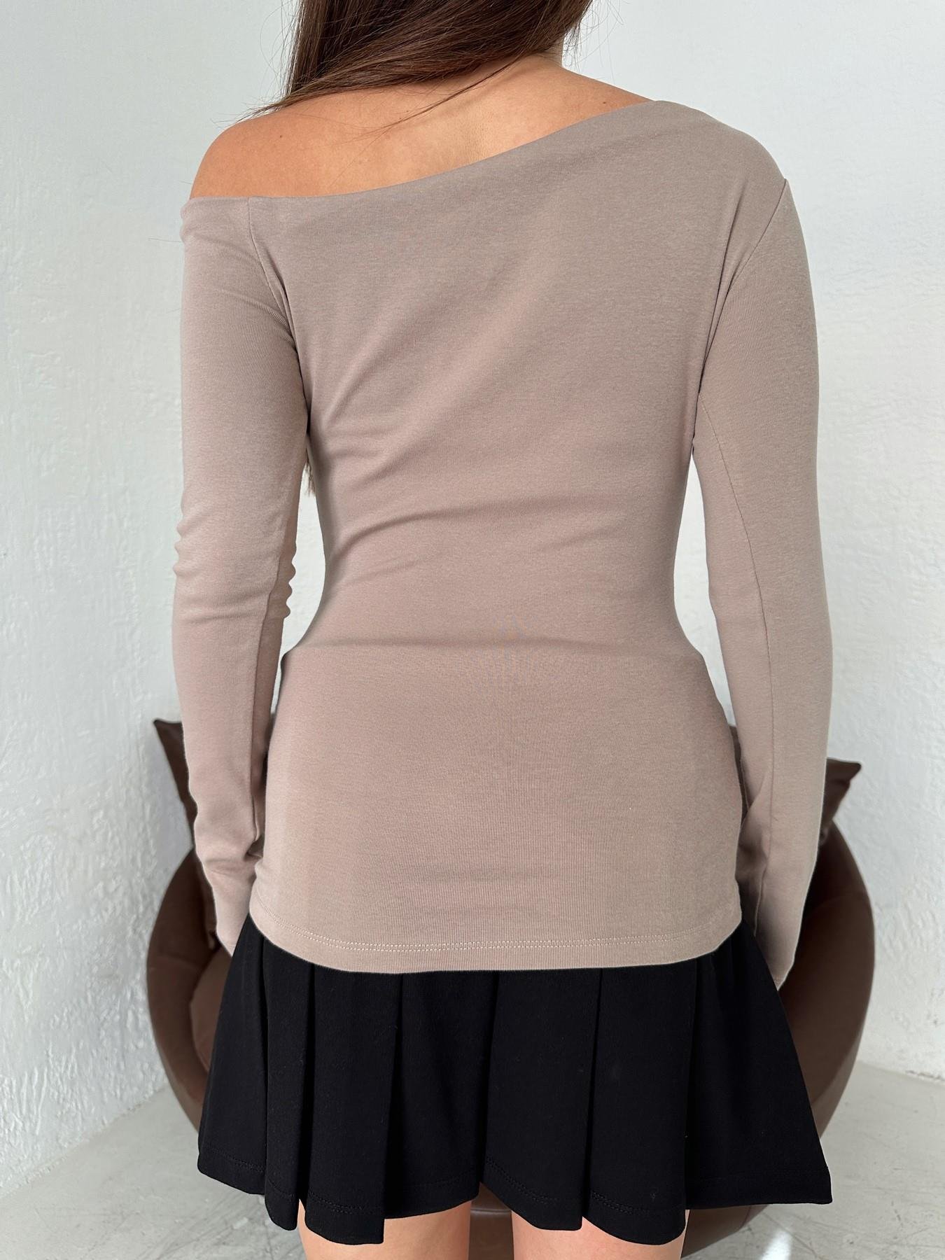 Tek Omuzu Düşük Bluz VİZON