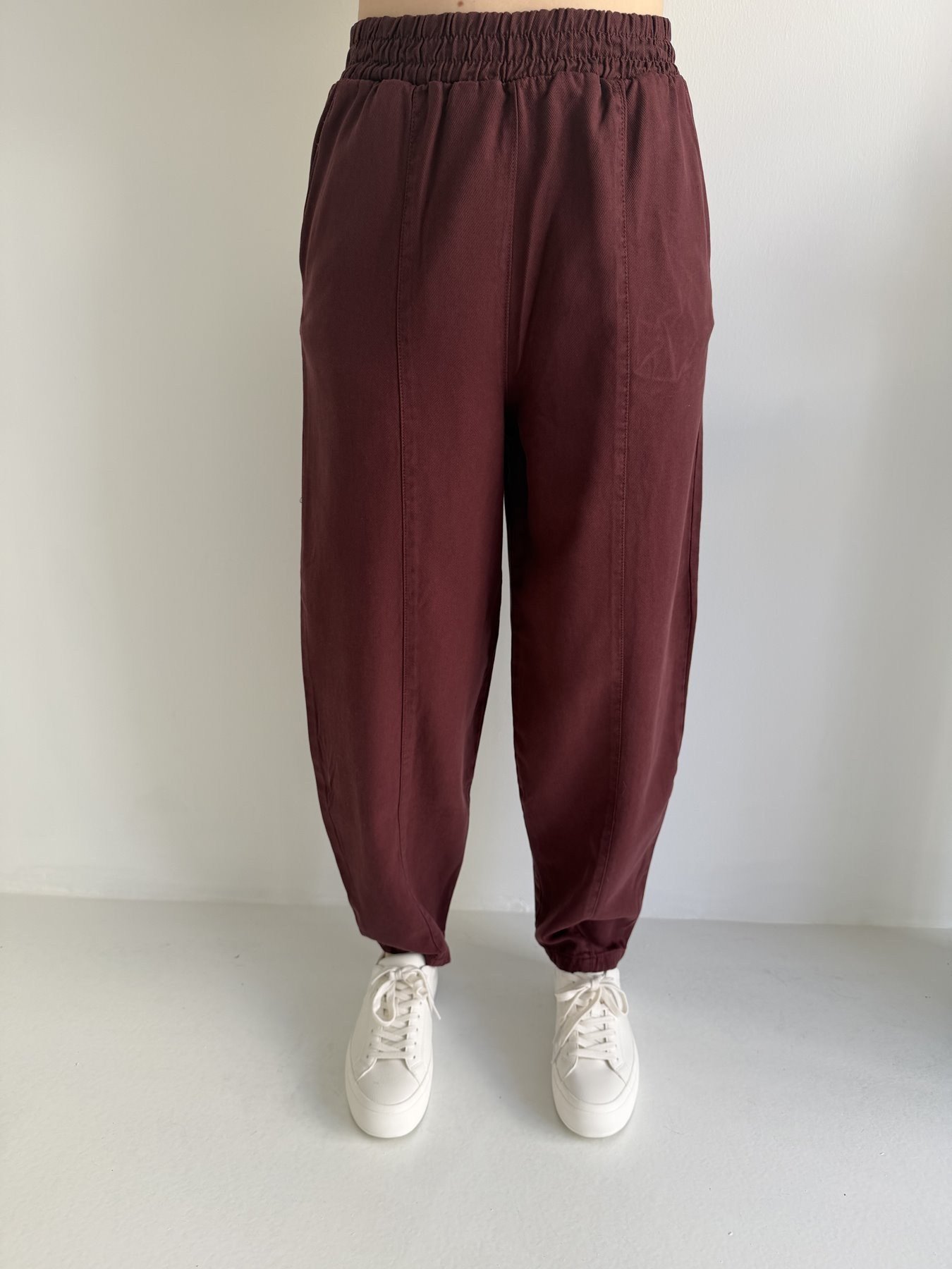 Tencel Balon Pantolon Bordo