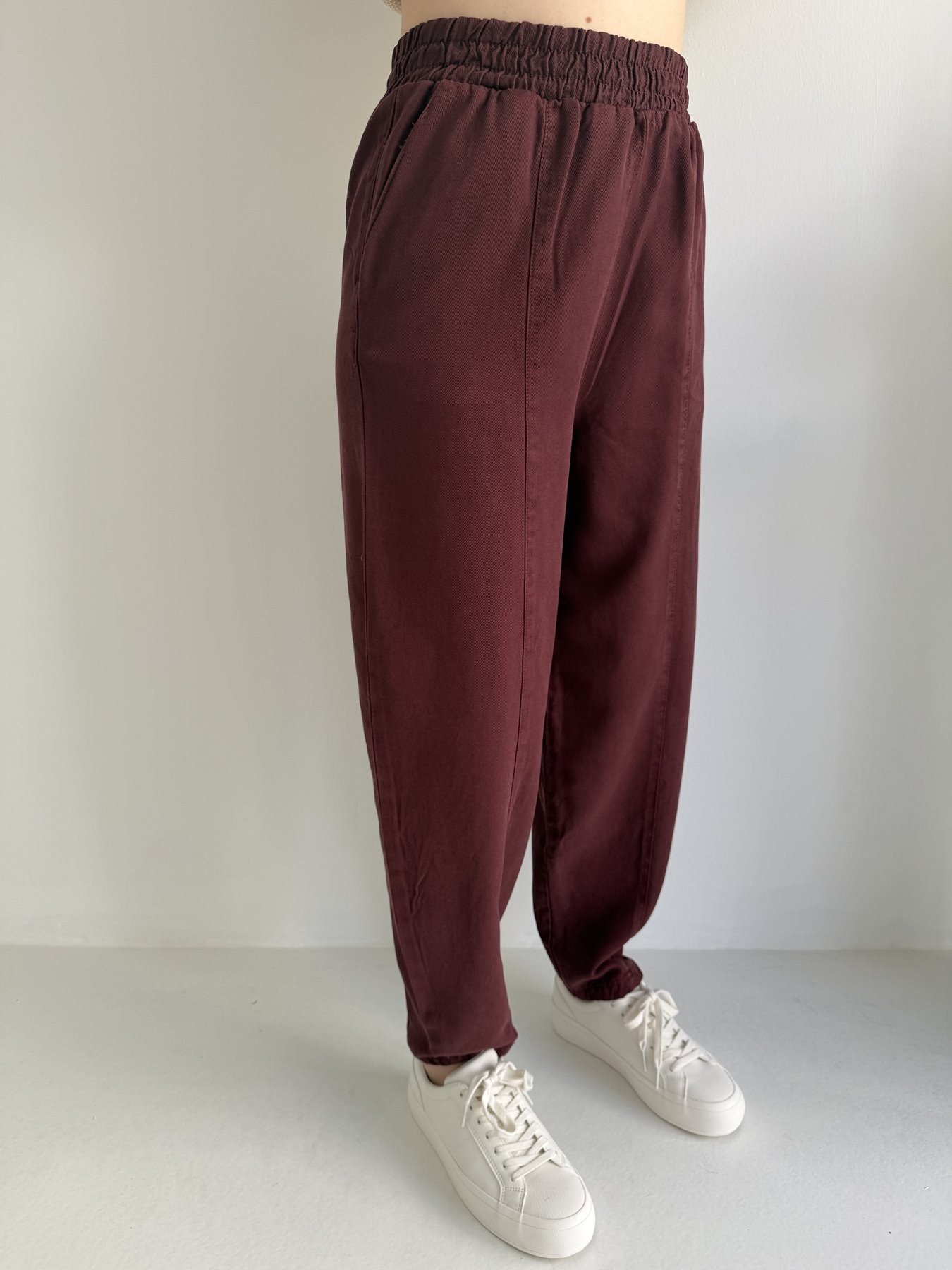 Tencel Balon Pantolon Bordo