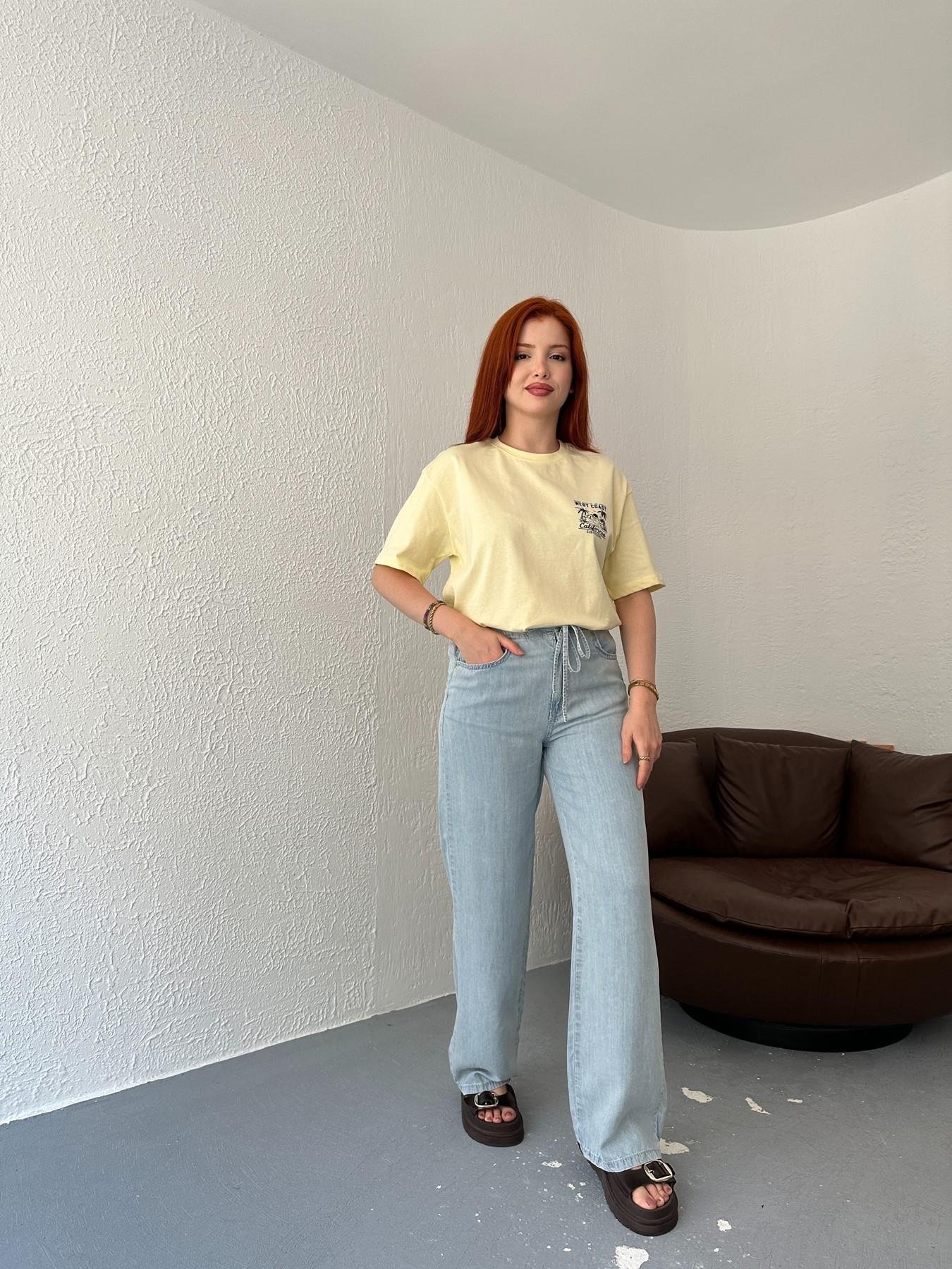 Tencel Kumaş Pantolon Mavi