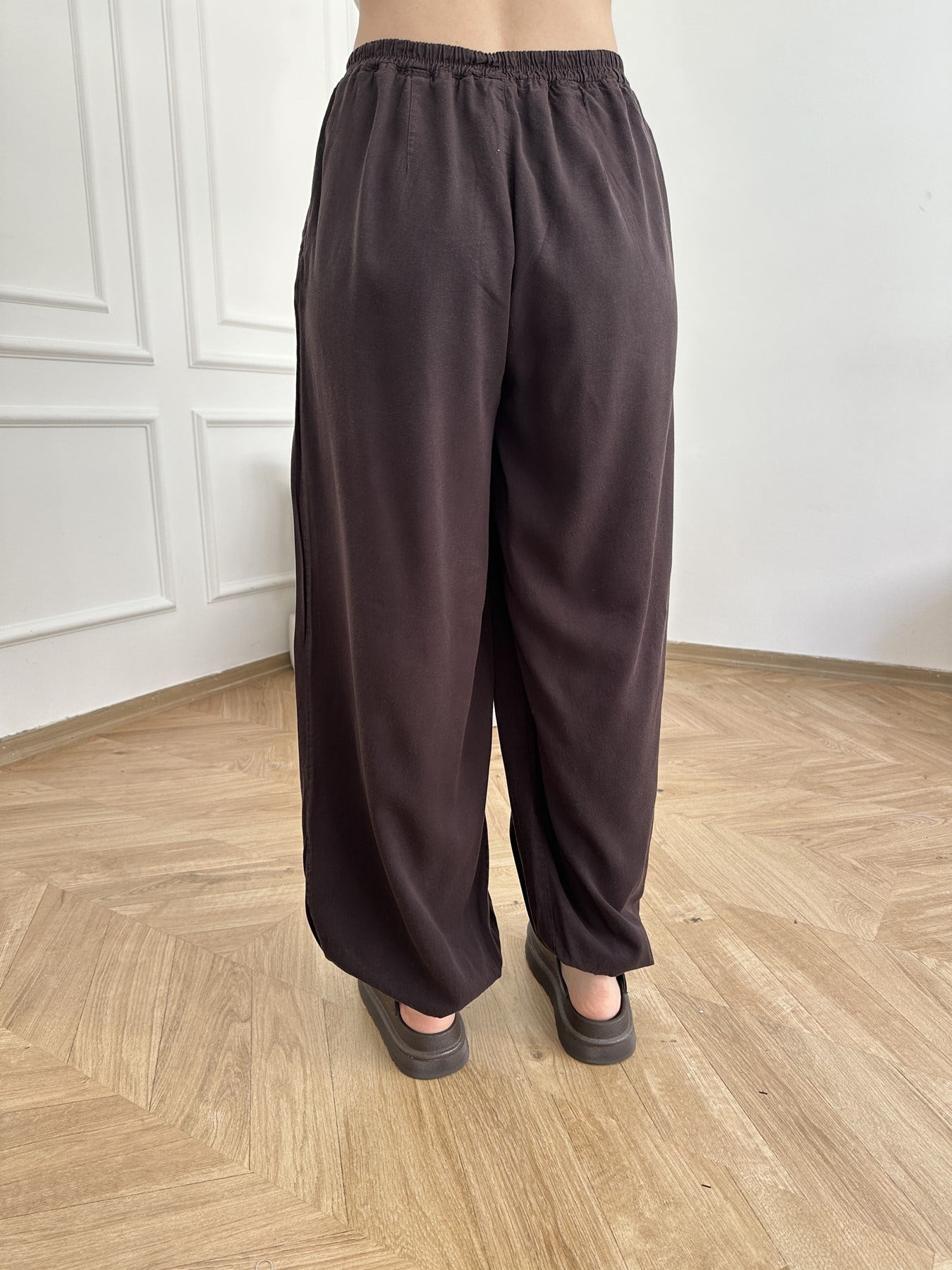 Tencel Şalvar Pantolon Acı kahve