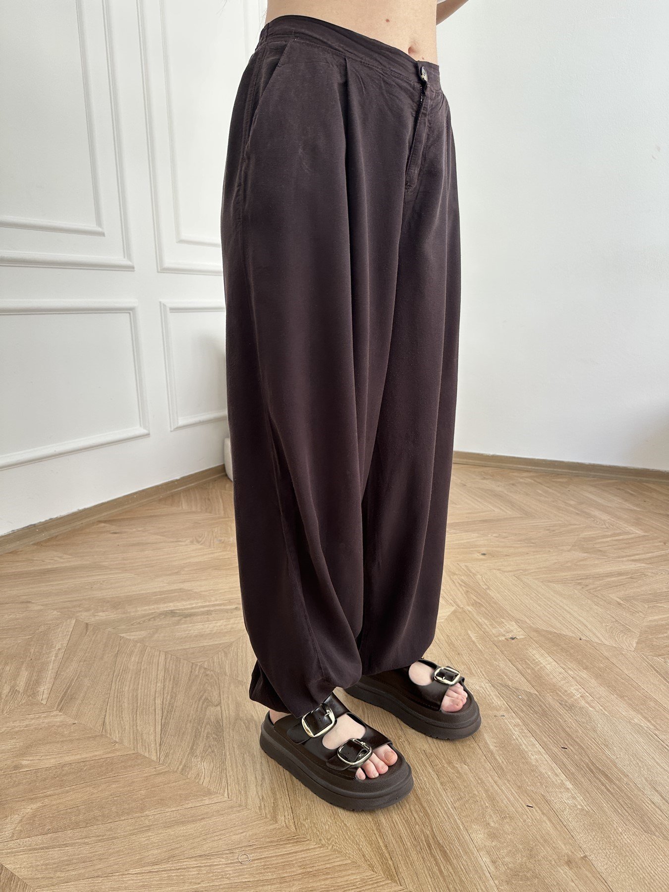Tencel Şalvar Pantolon Acı kahve