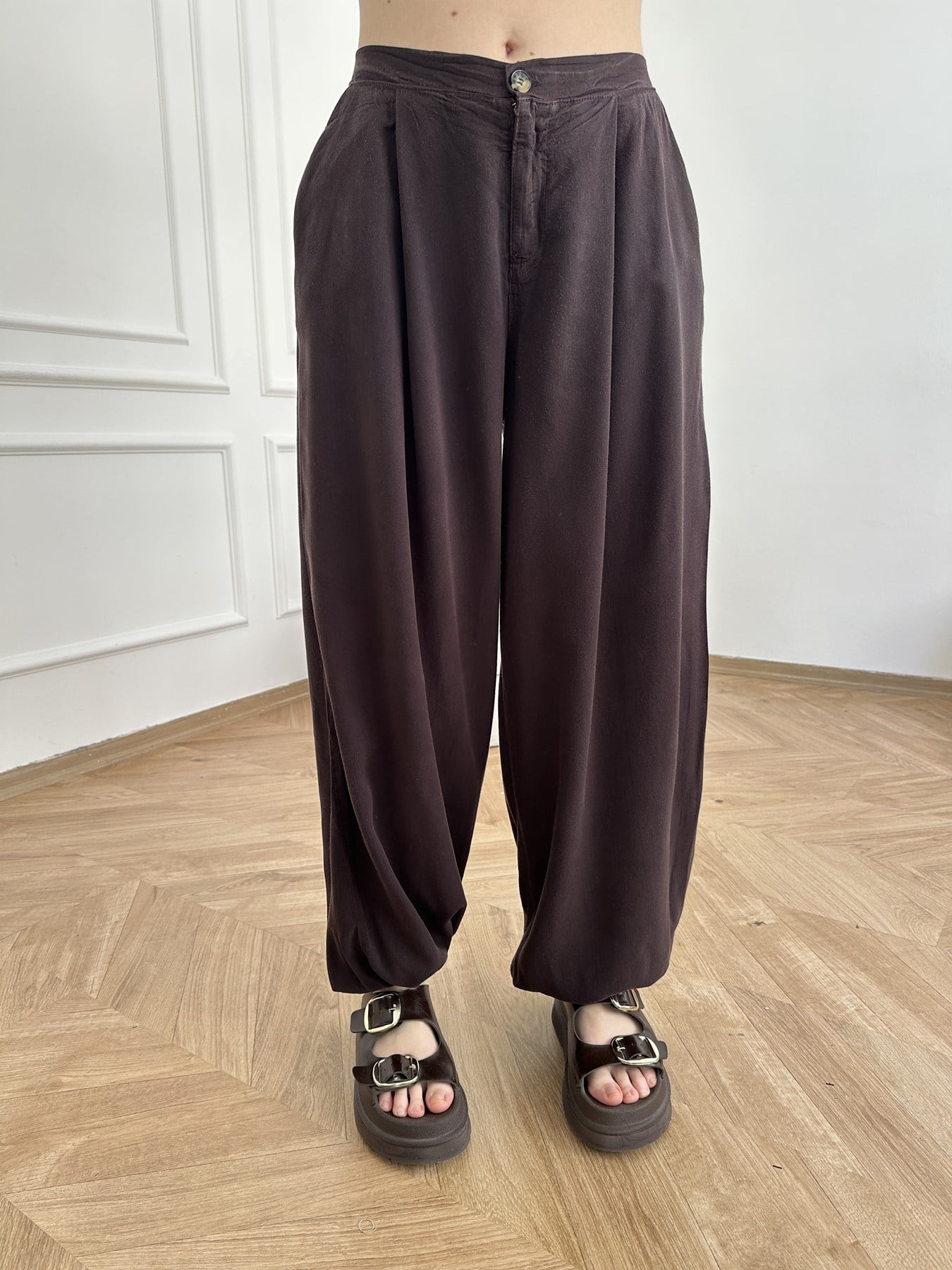 Tencel Şalvar Pantolon Acı kahve