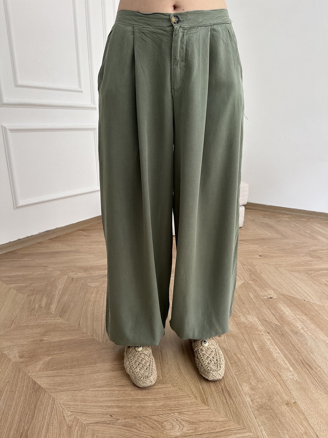 Tencel Şalvar Pantolon Açık haki