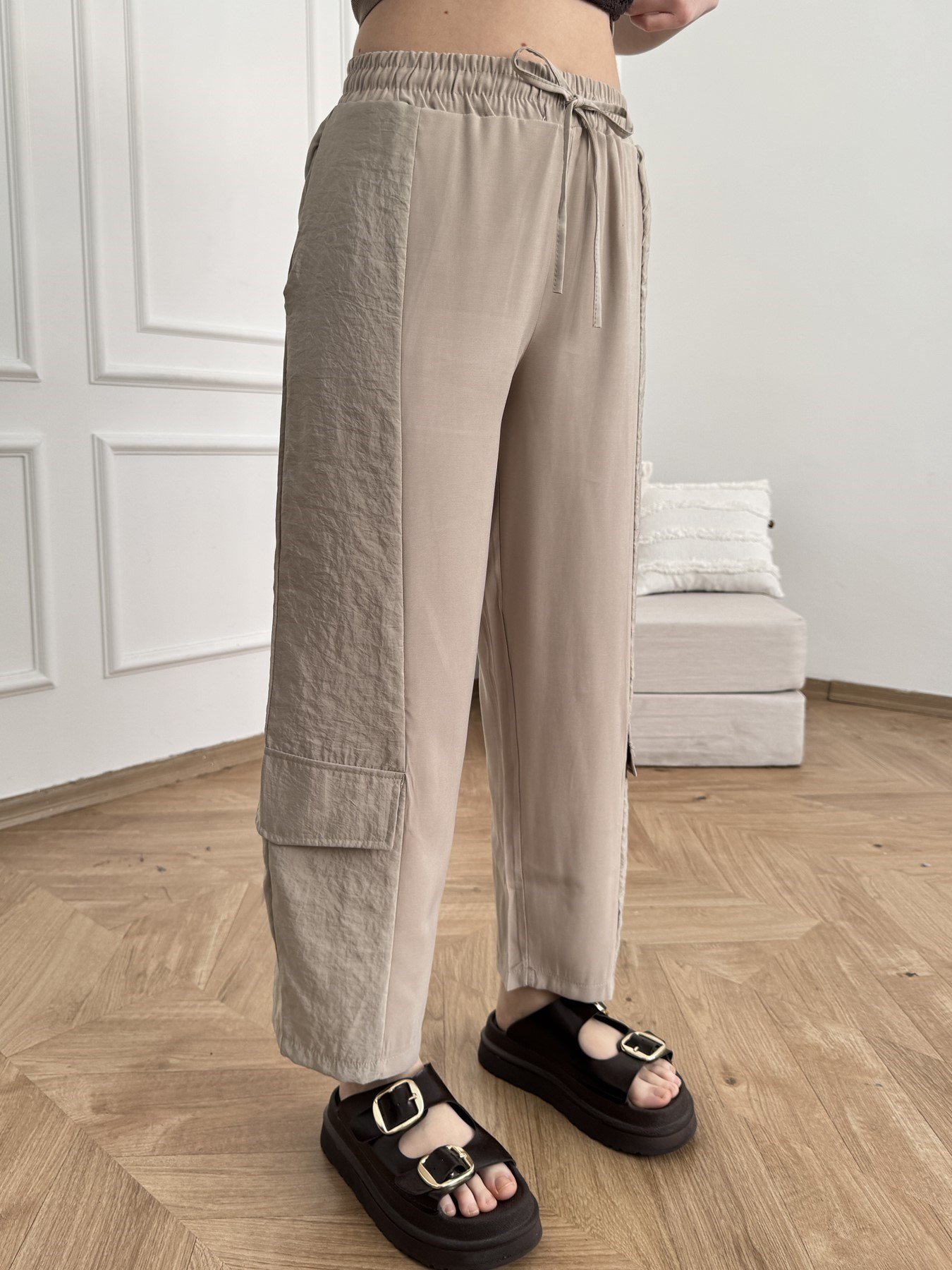 Tensel Garnili Relax Fit Pantolon Bej