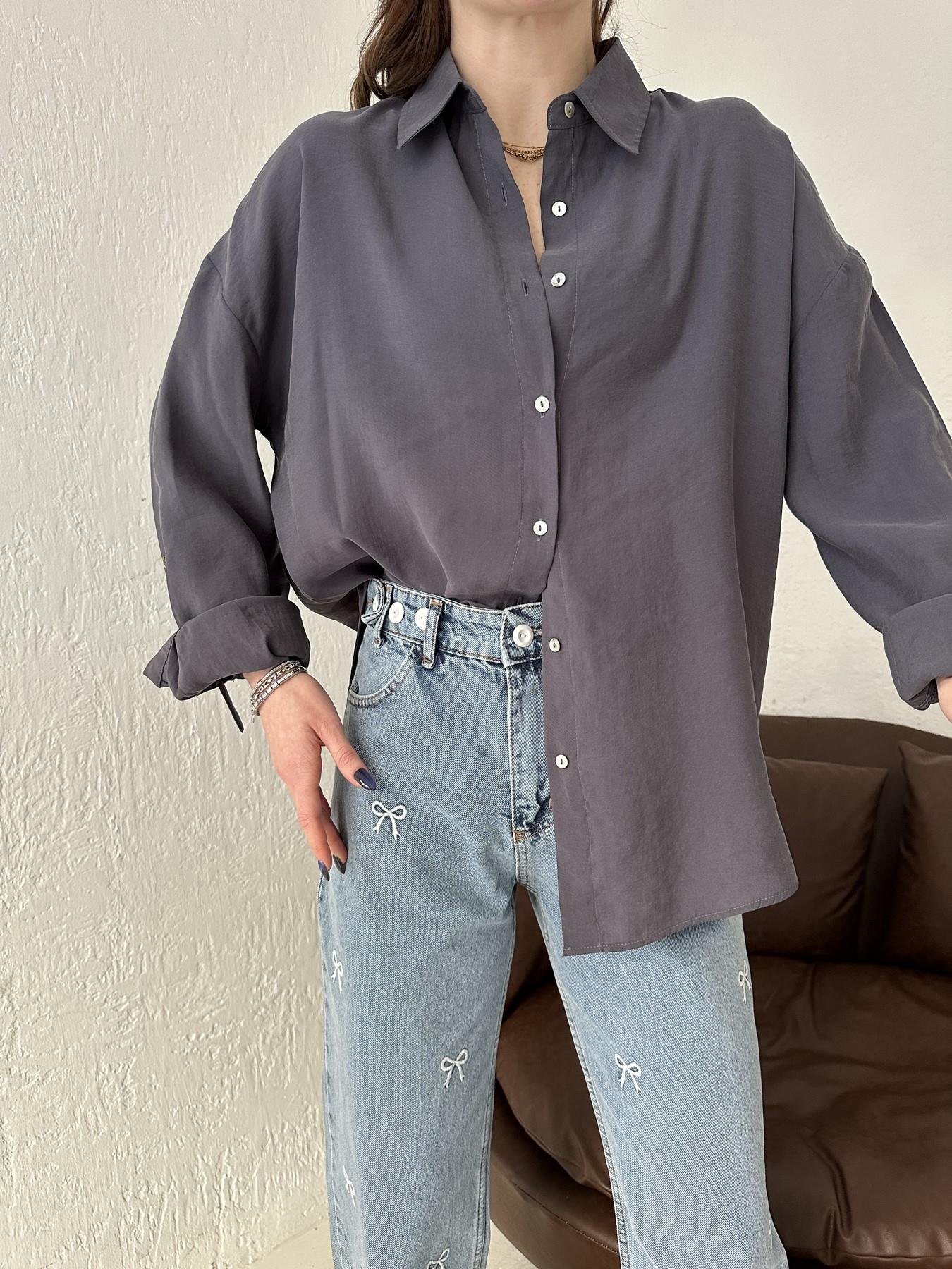 Tensel Oversize Gömlek LACİVERT