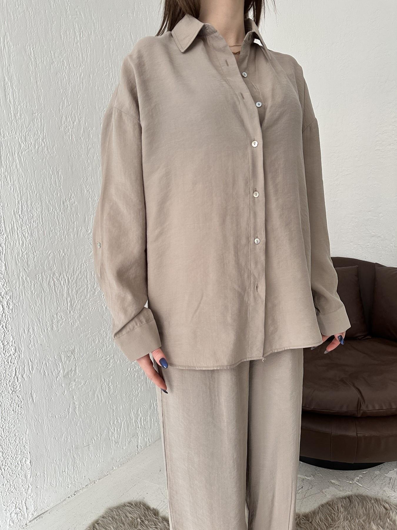 Tensel Oversize Gömlek VİZON