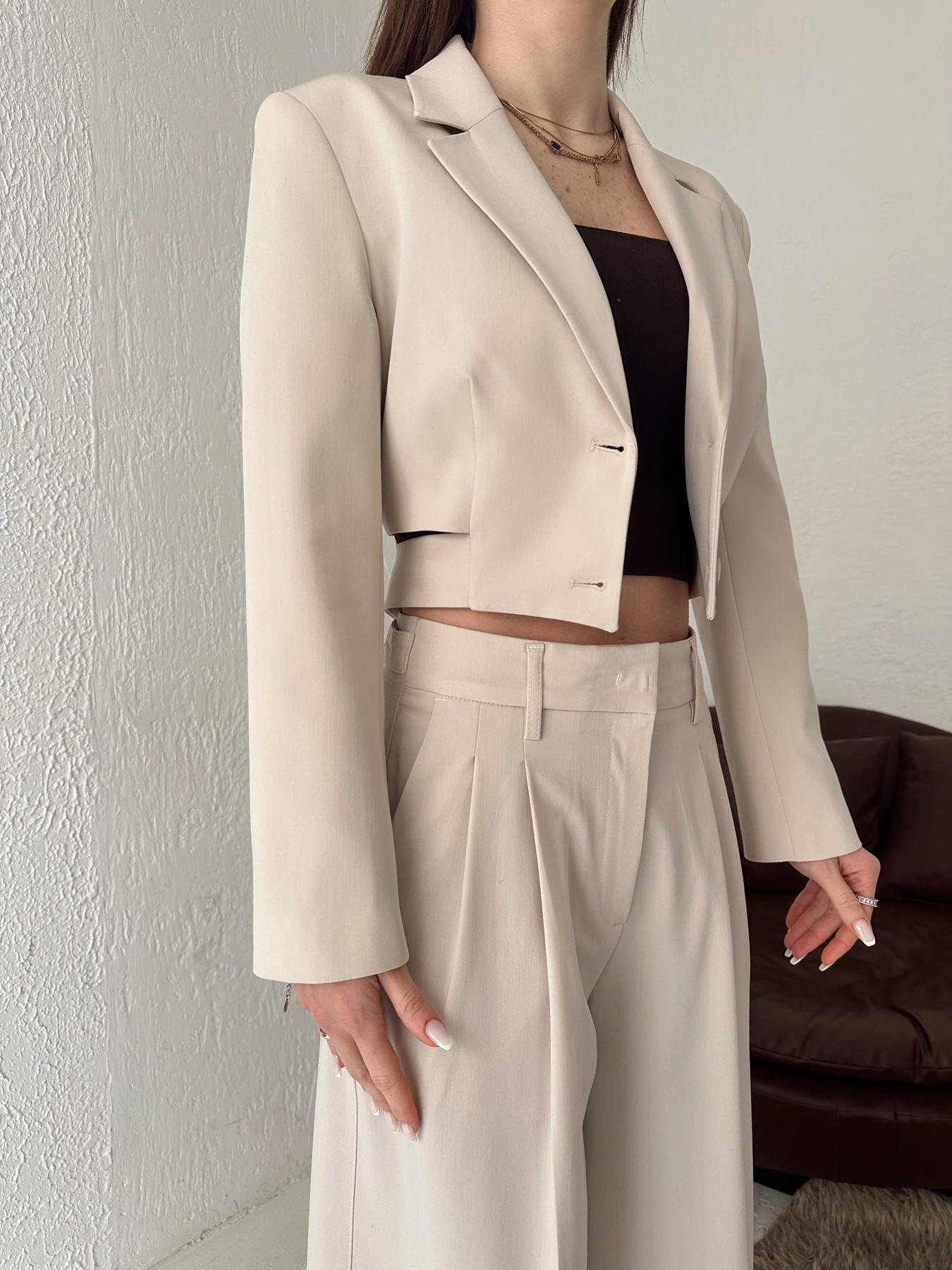 Toka Detay Crop Ceket TAŞ