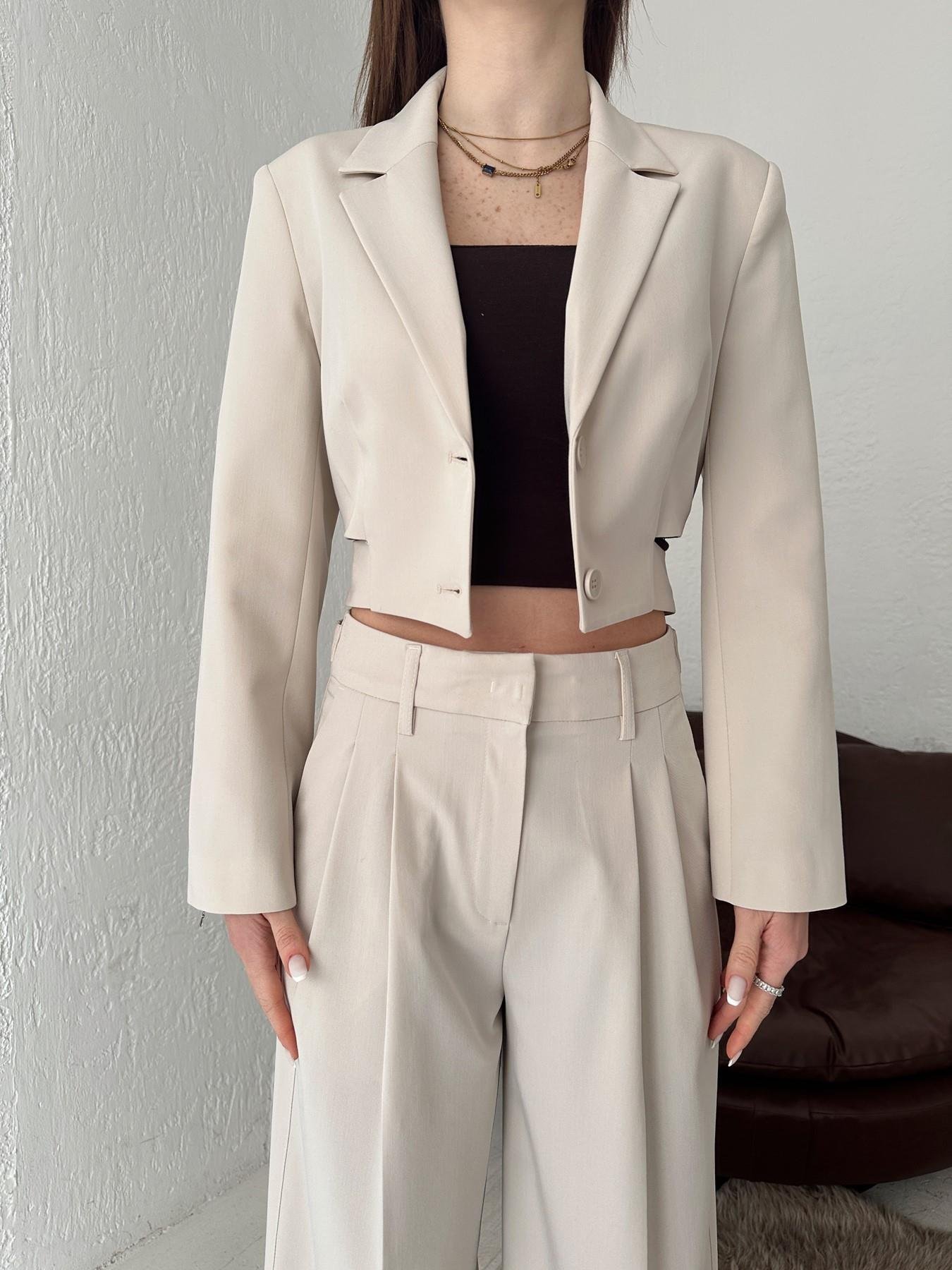 Toka Detay Crop Ceket TAŞ