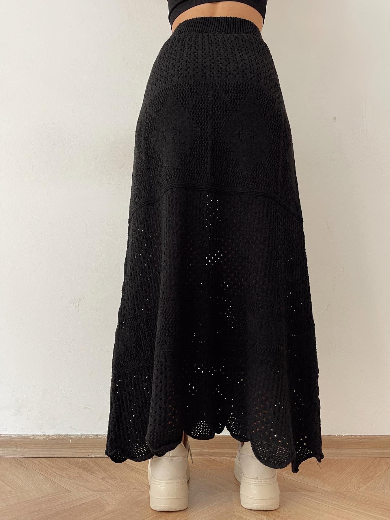 Triko Ajurlu Etek SİYAH