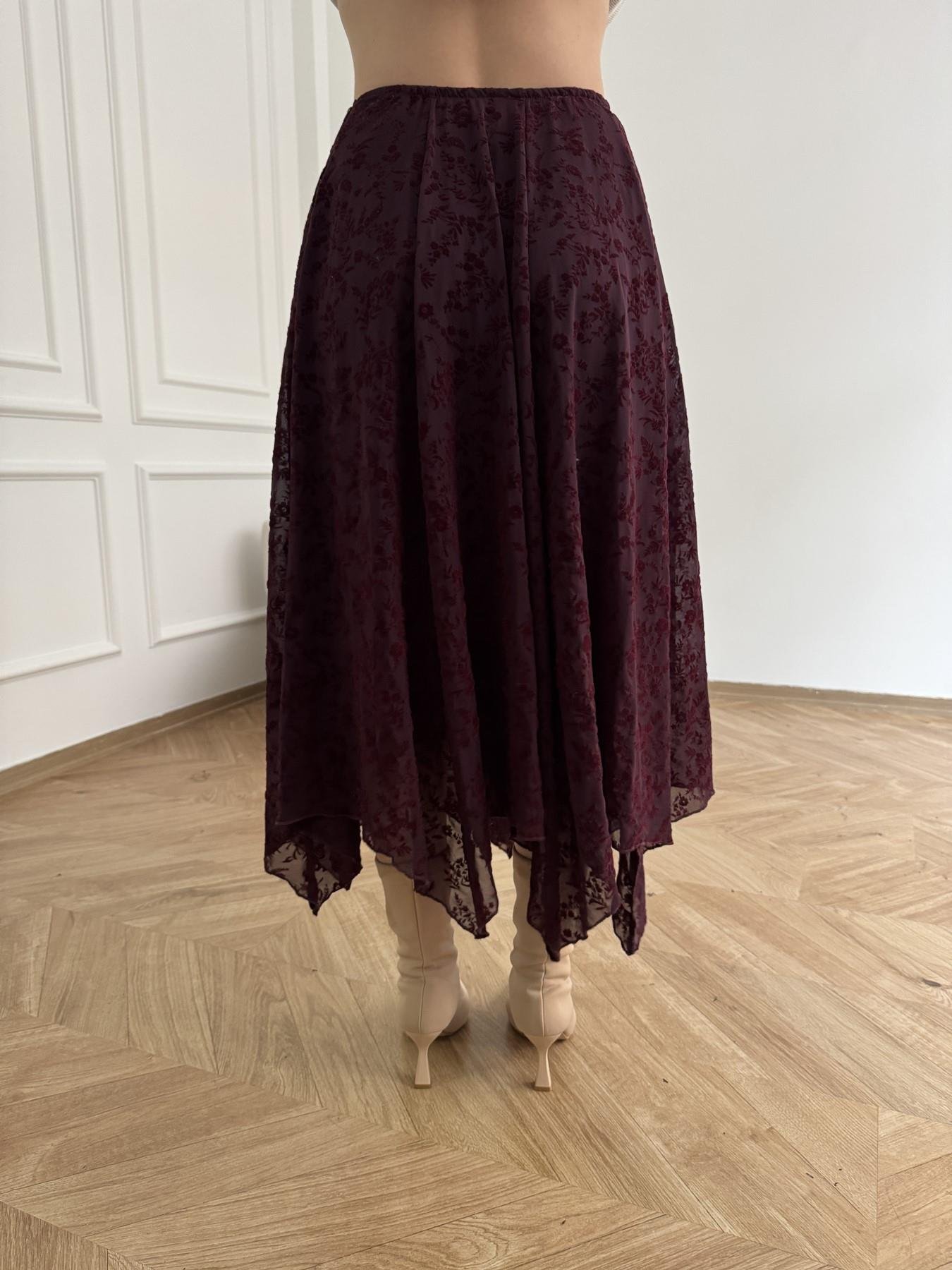 Tül Asimetrik Etek Bordo