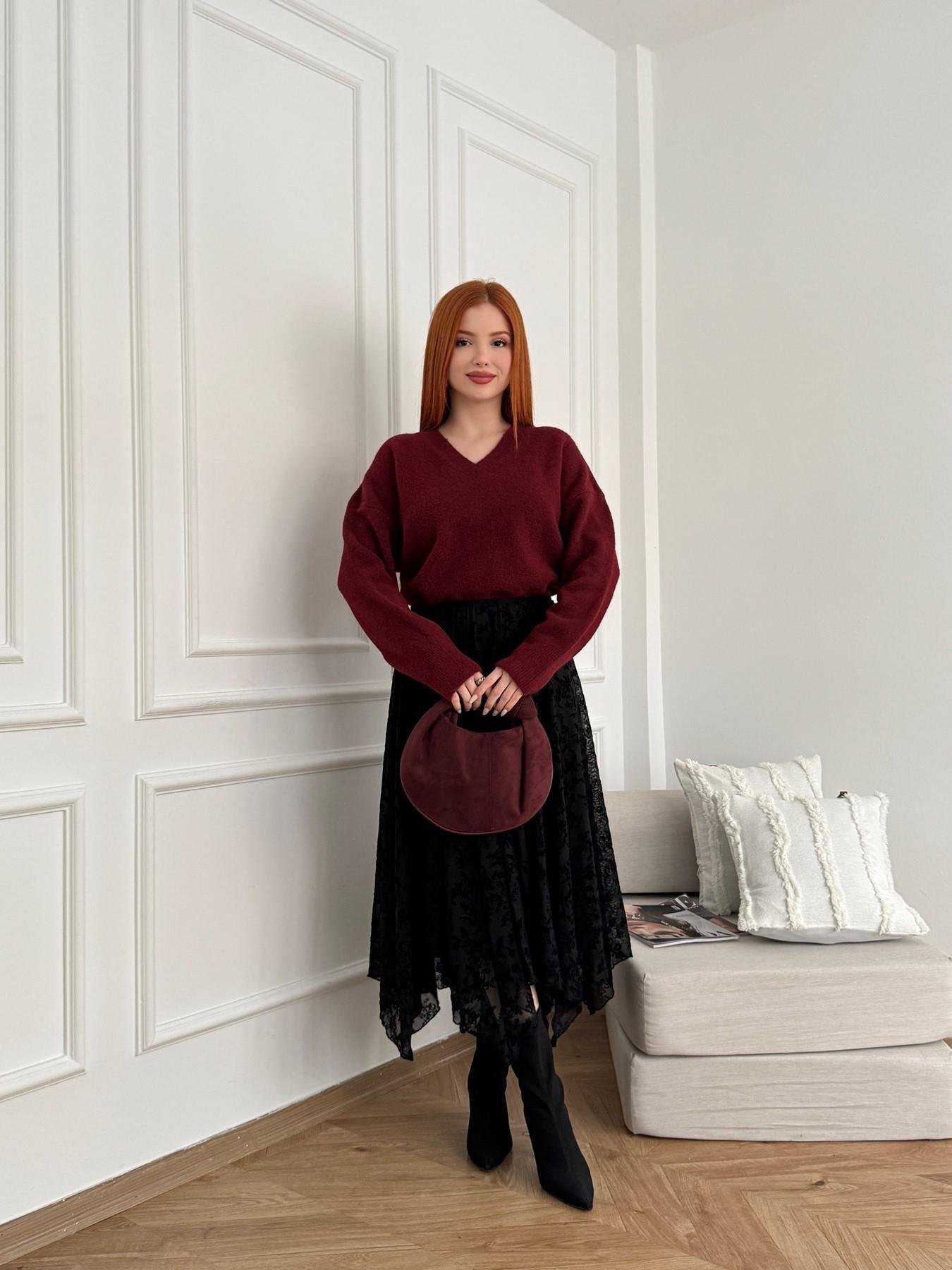 Tül Asimetrik Etek Siyah