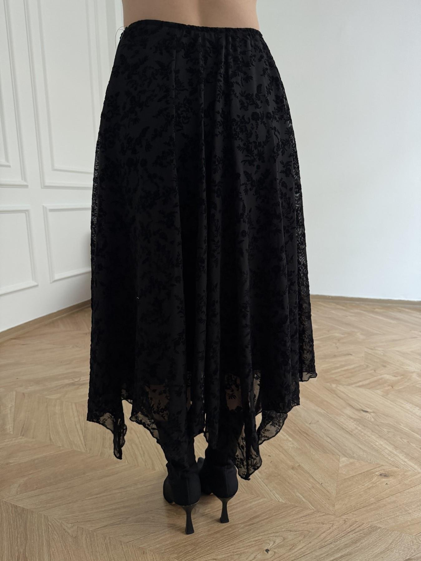 Tül Asimetrik Etek Siyah