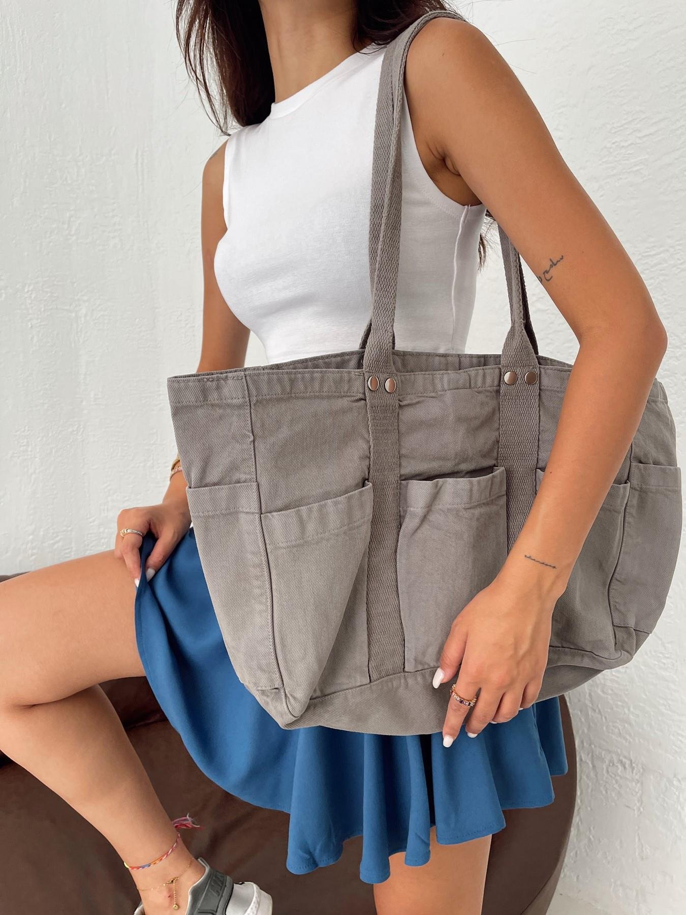 Üç Cepli Canta GRİ