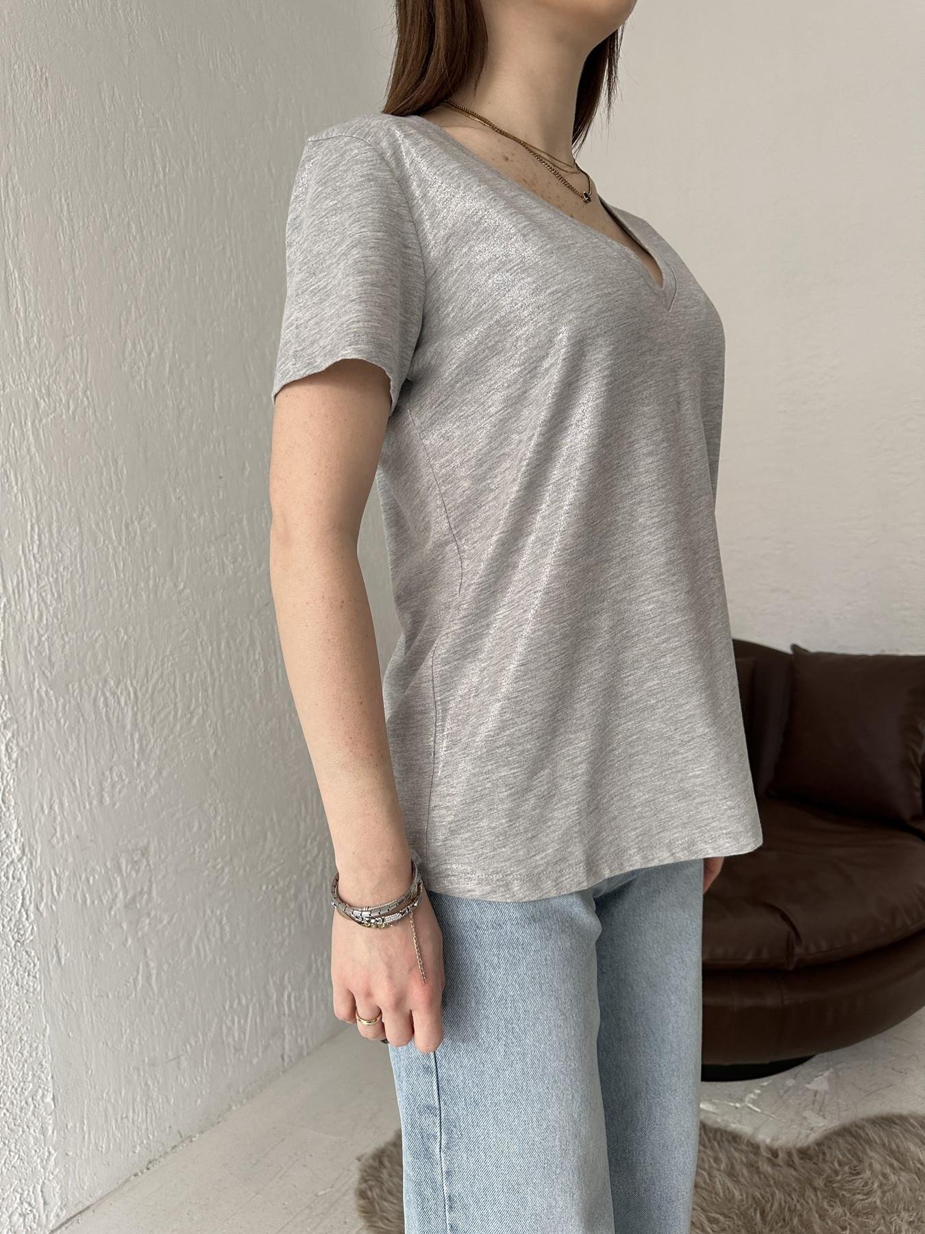 V Yaka Simli Tişört GRİ