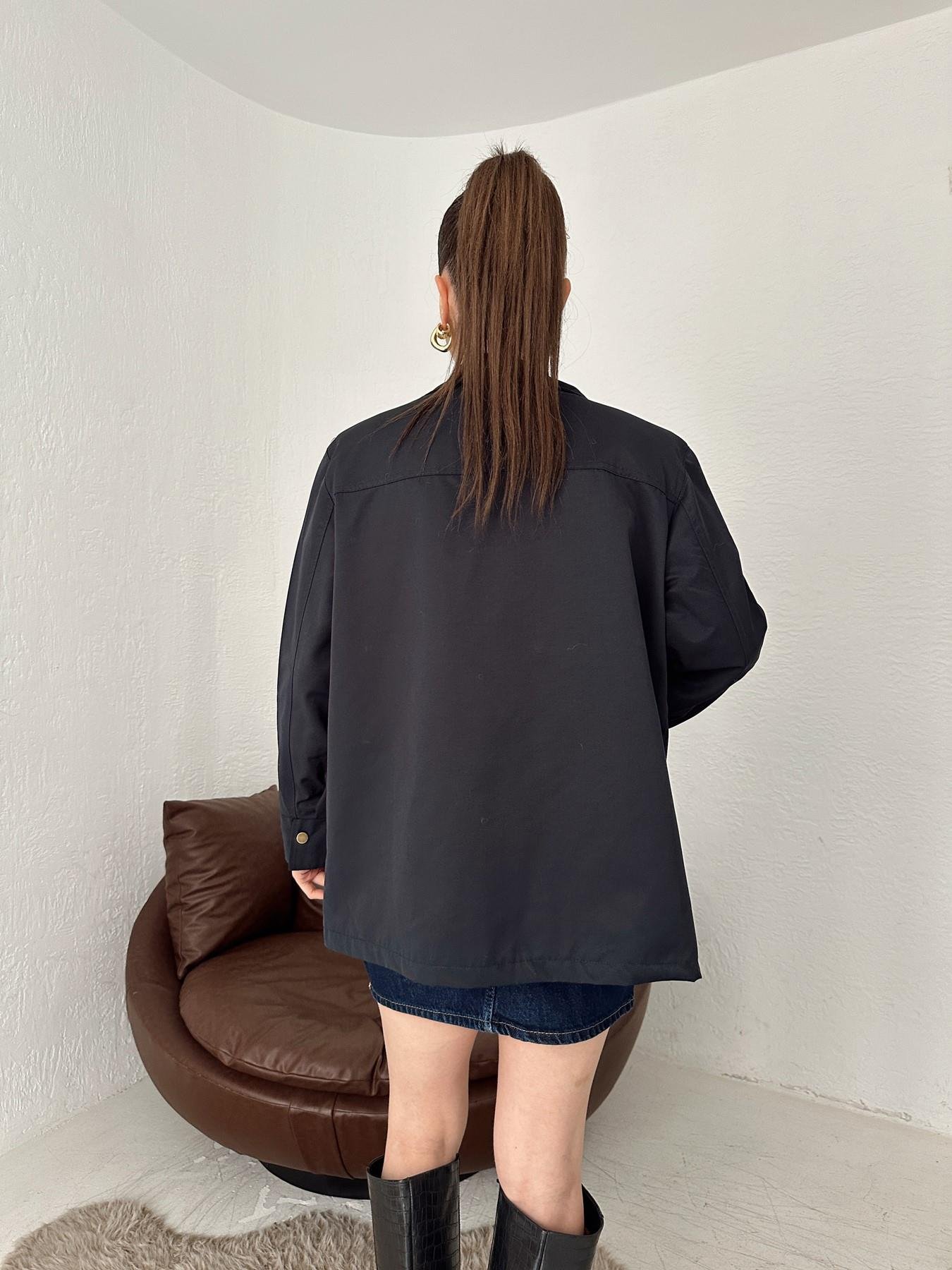 Vatkalı  Önü Cepli Mont LACİVERT