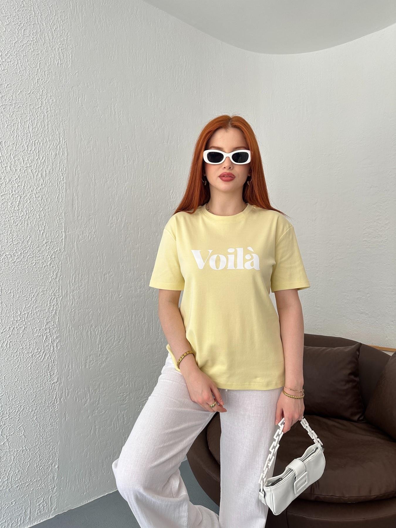 Voıla Baskılı Tişört Sarı