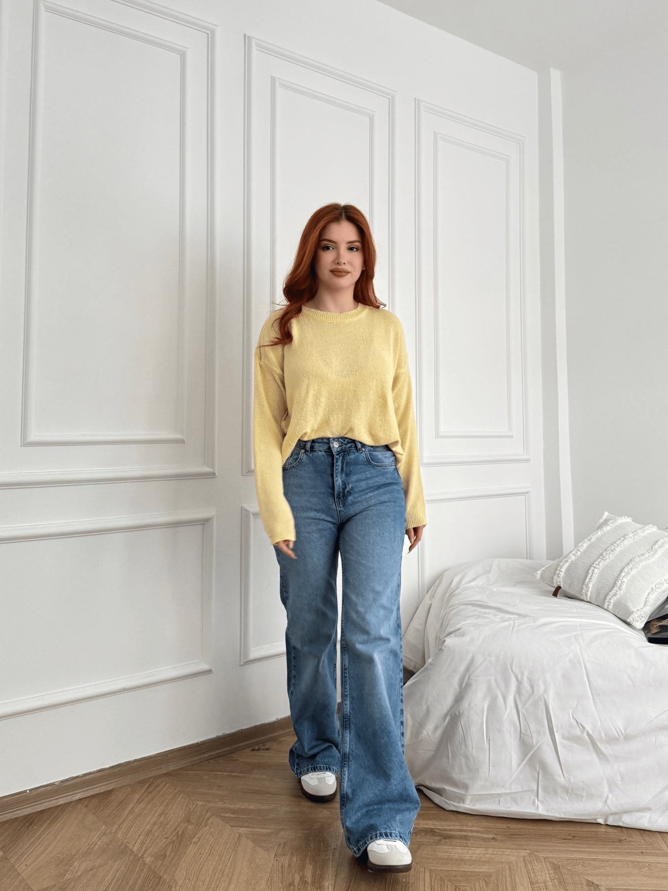 Wideleg Pantolon Mavi