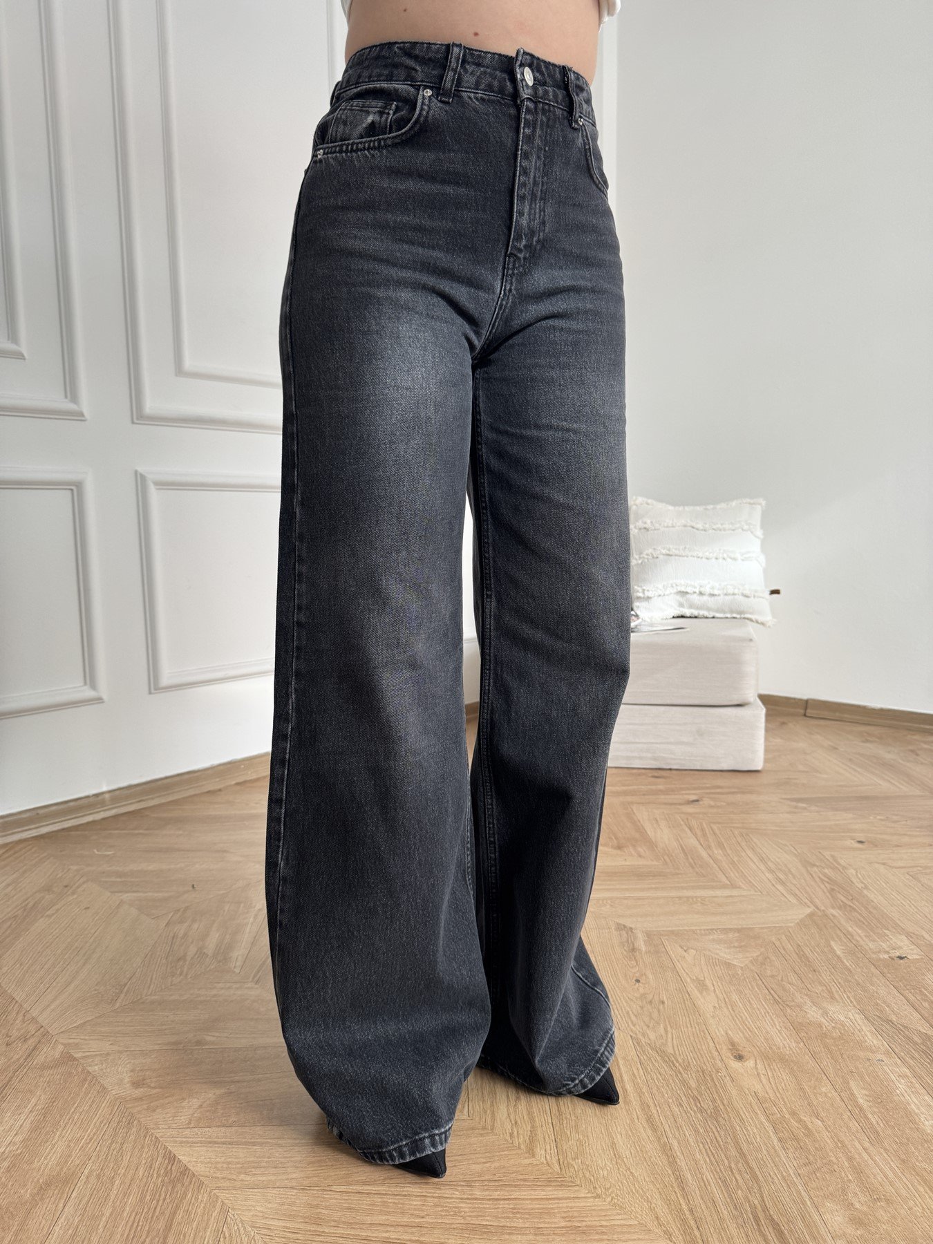Wideleg Pantolon Siyah