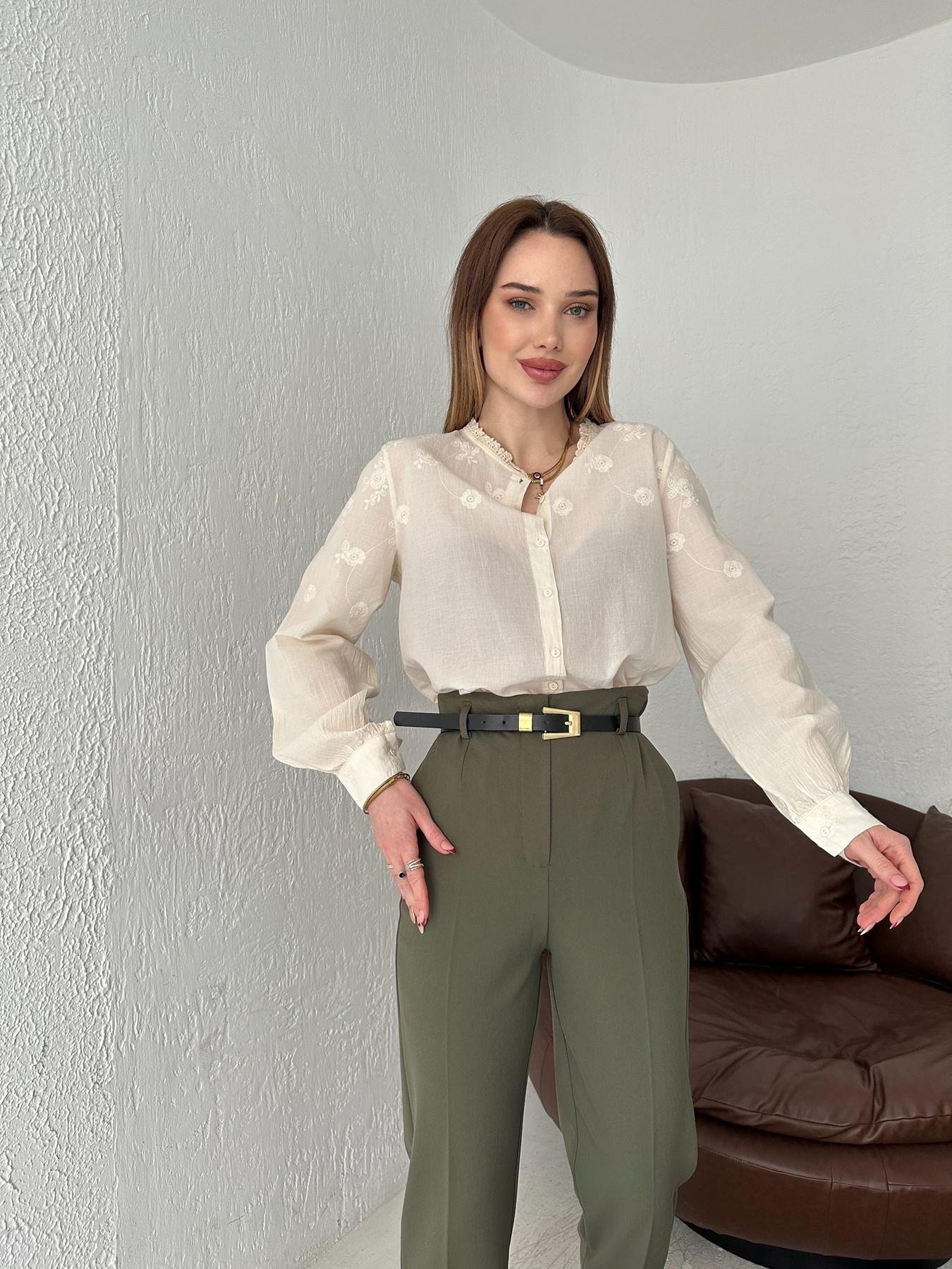 Yakası Danteli Gömlek Bej