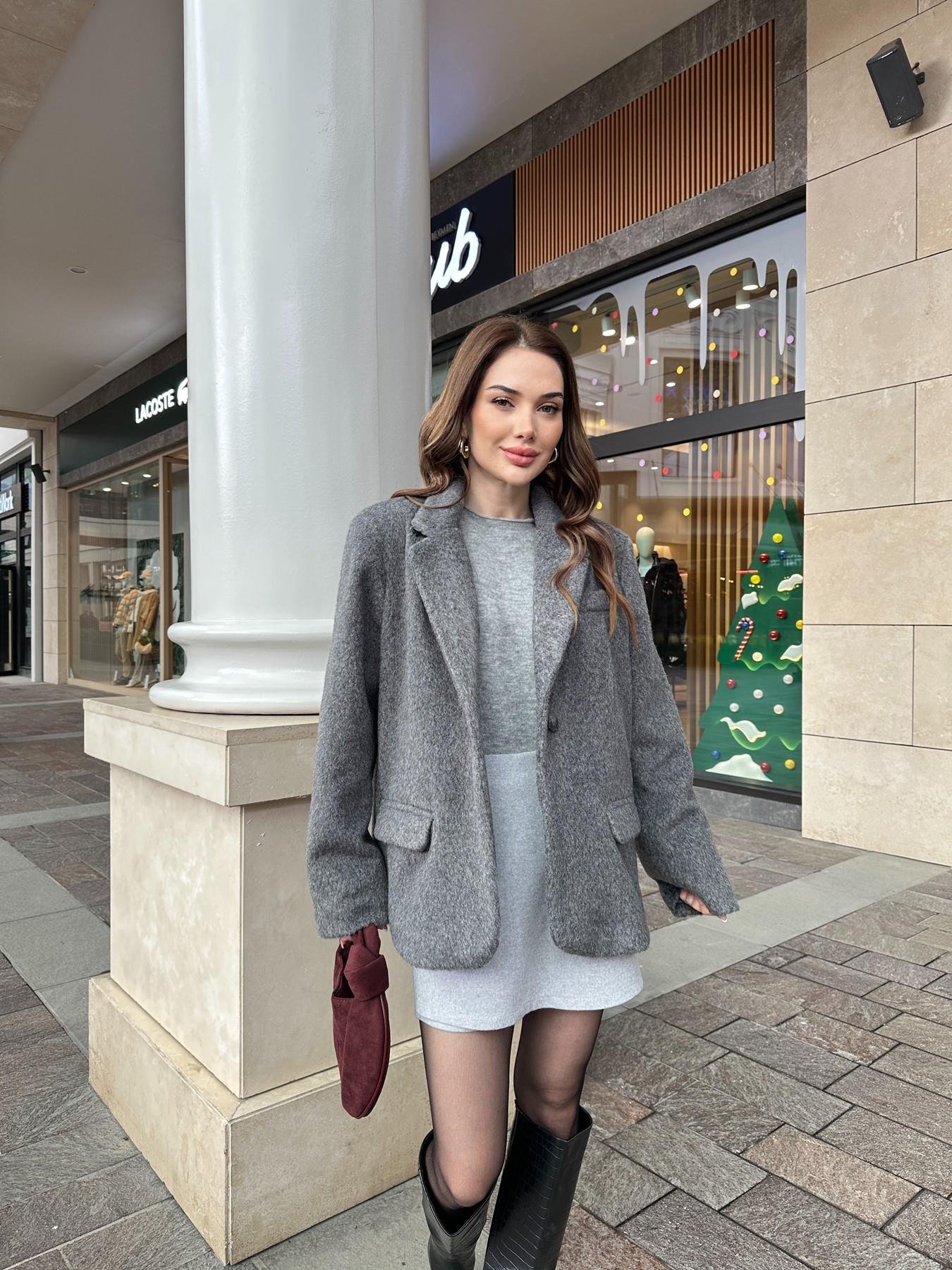 Yandan Fermuarlı Kaşe Şort Etek GRİ