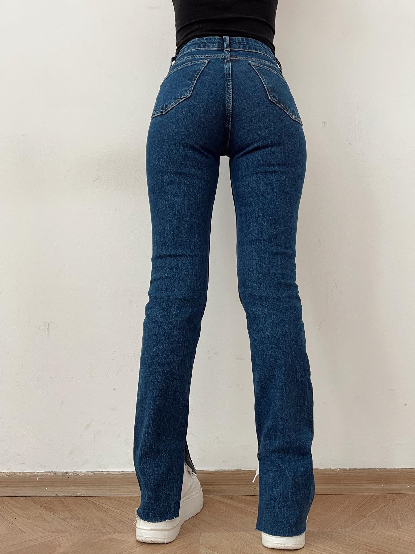Yanı Kesik Jean LACİVERT
