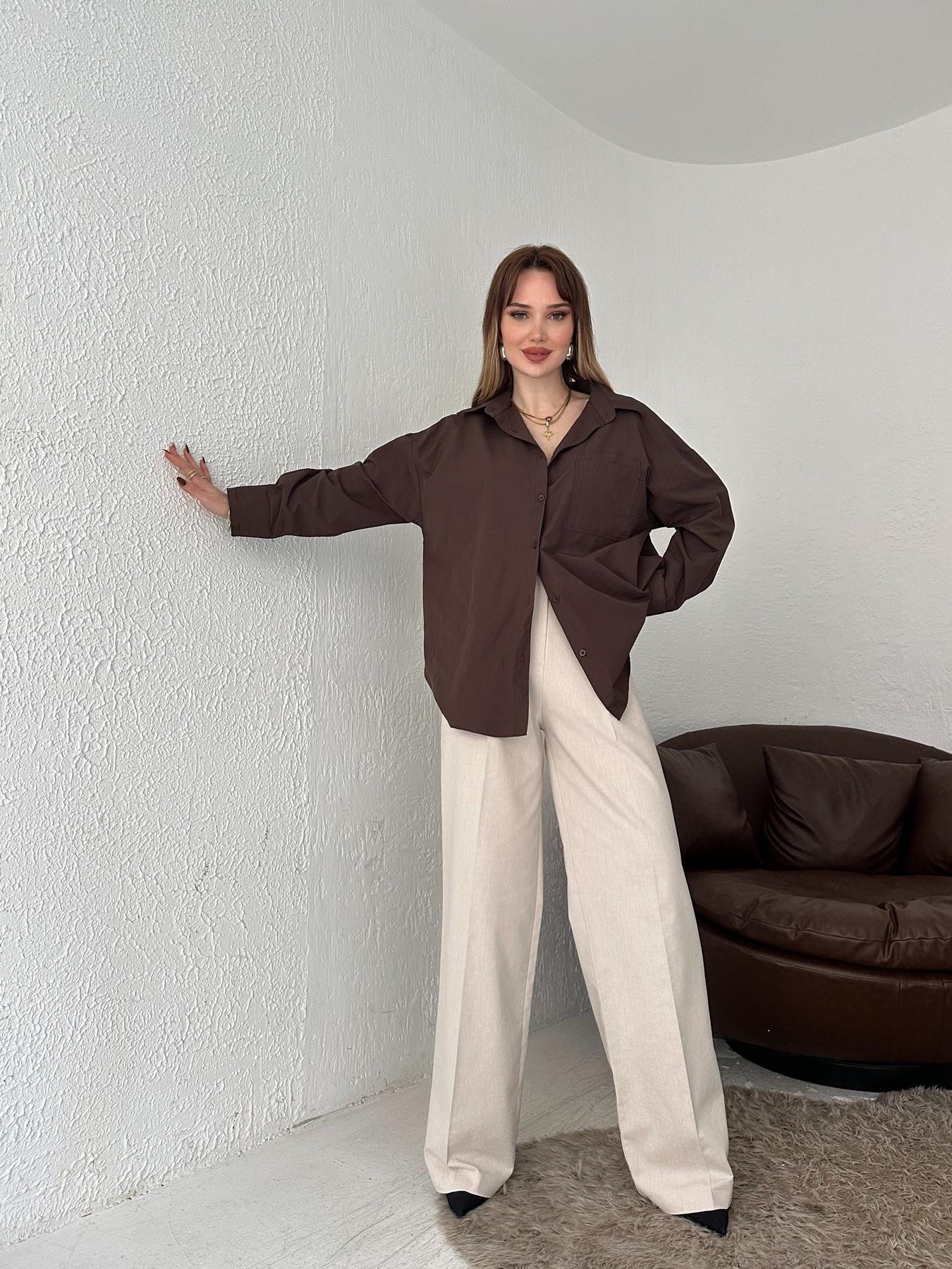 Yanları Apoletli Geniş Paça Pantolon Taş