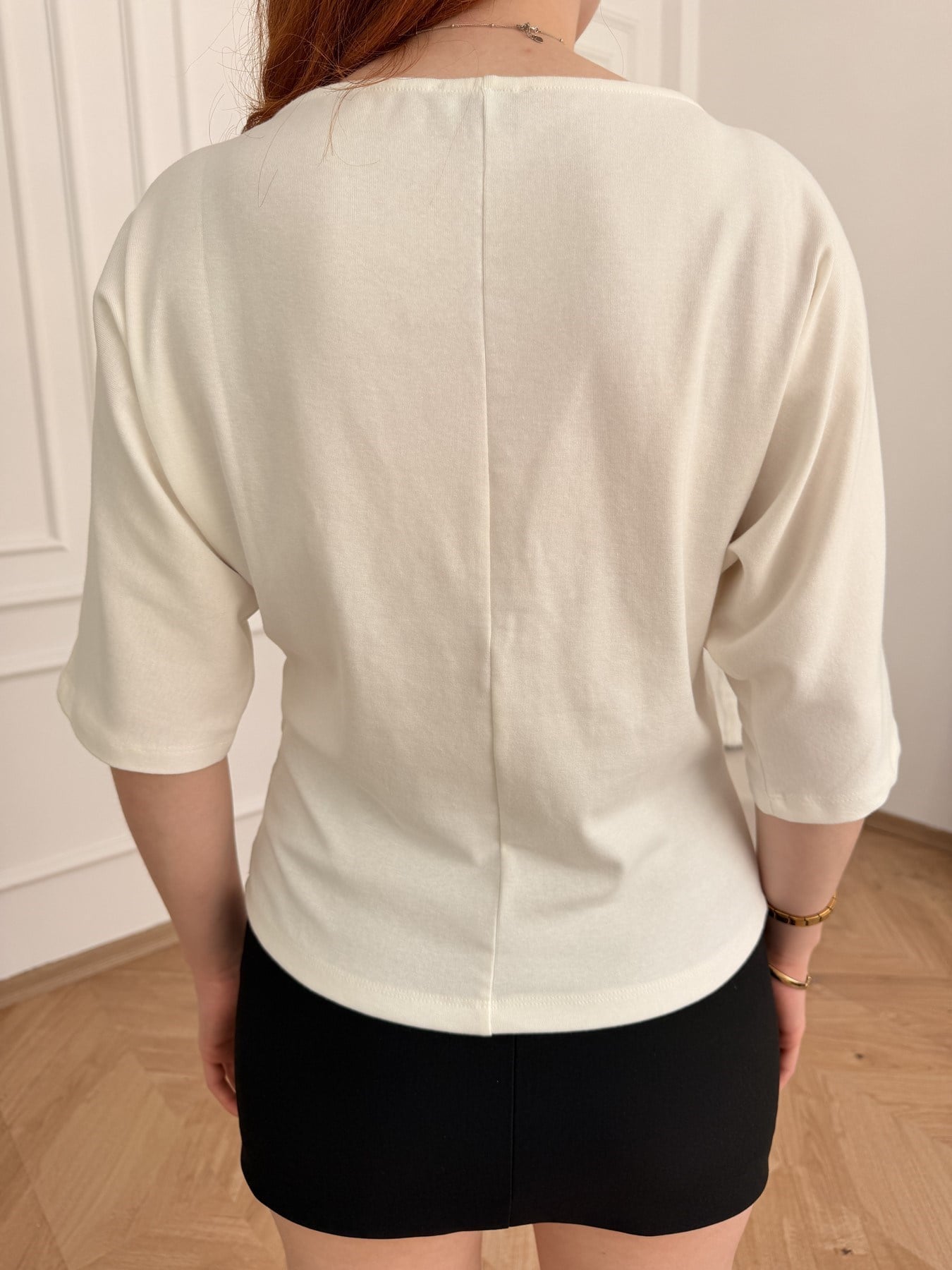 Yaras Kol 98 Baskılı T-shirt Ekru