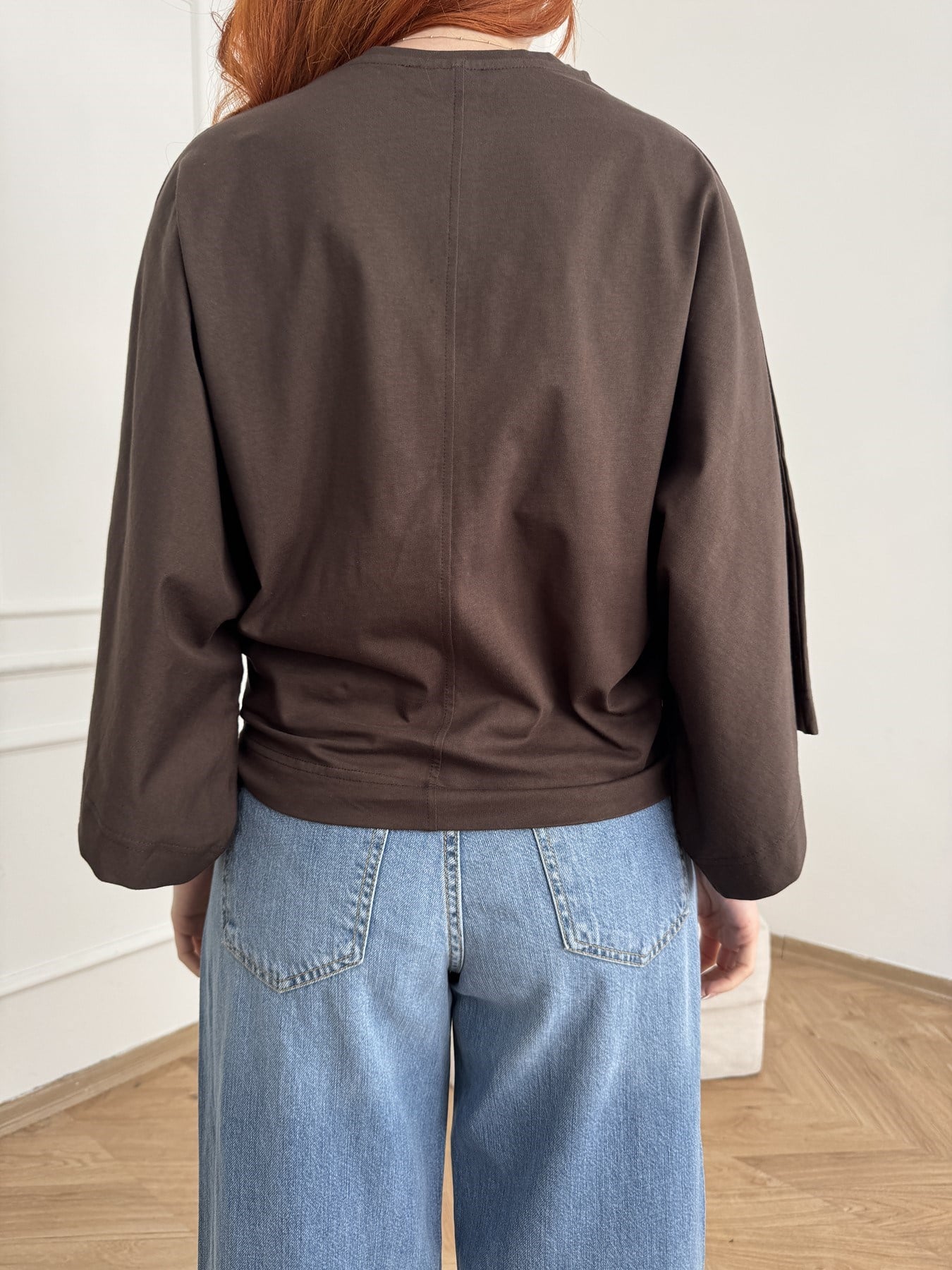Yarasa Kol Basic T-shirt Acı kahve