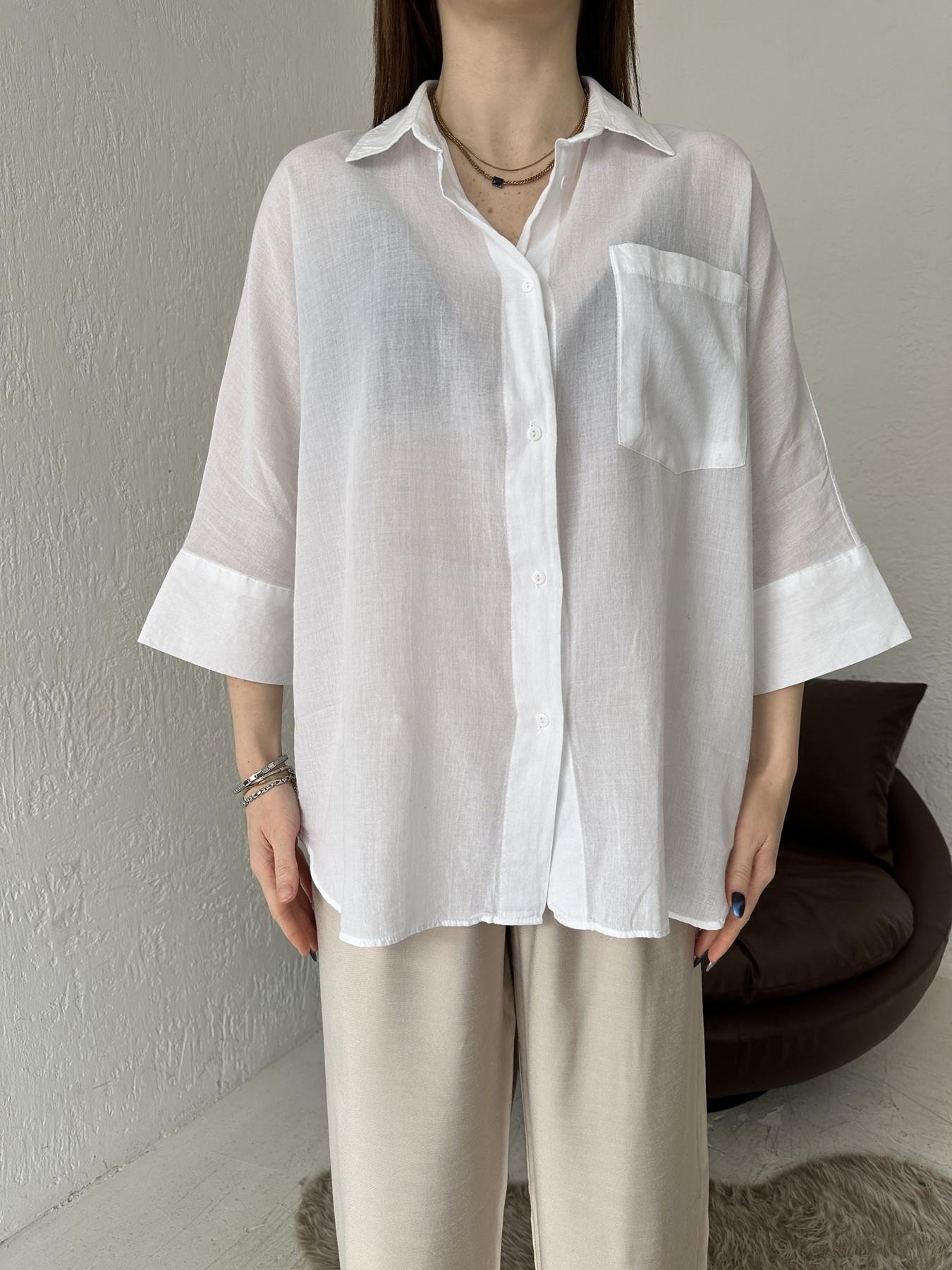 Yarasa Kol Vual Gömlek BEYAZ