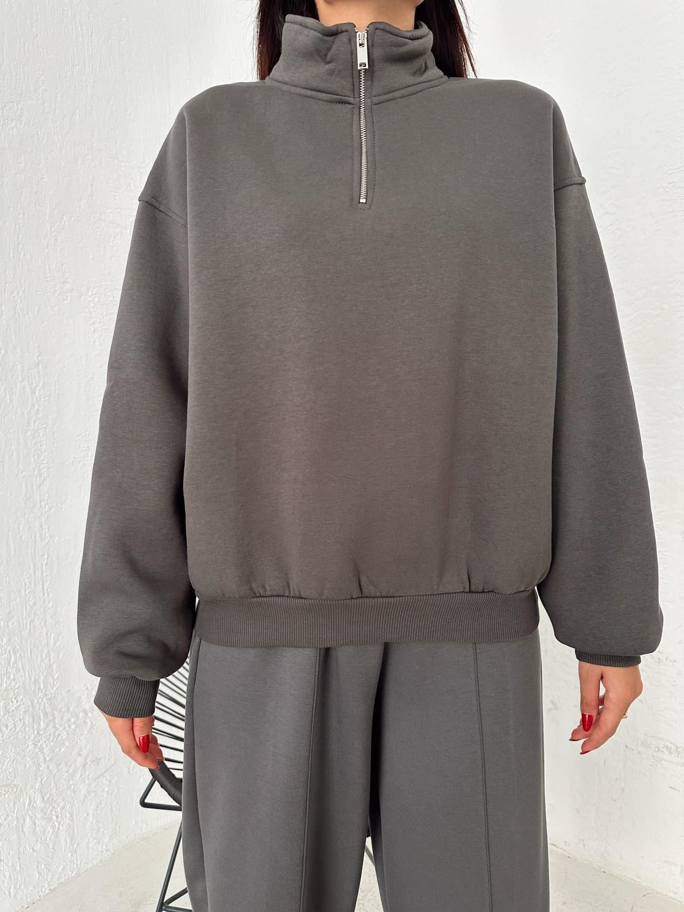 Yarım Fermuarlı Sweatshirt ANTRASİT