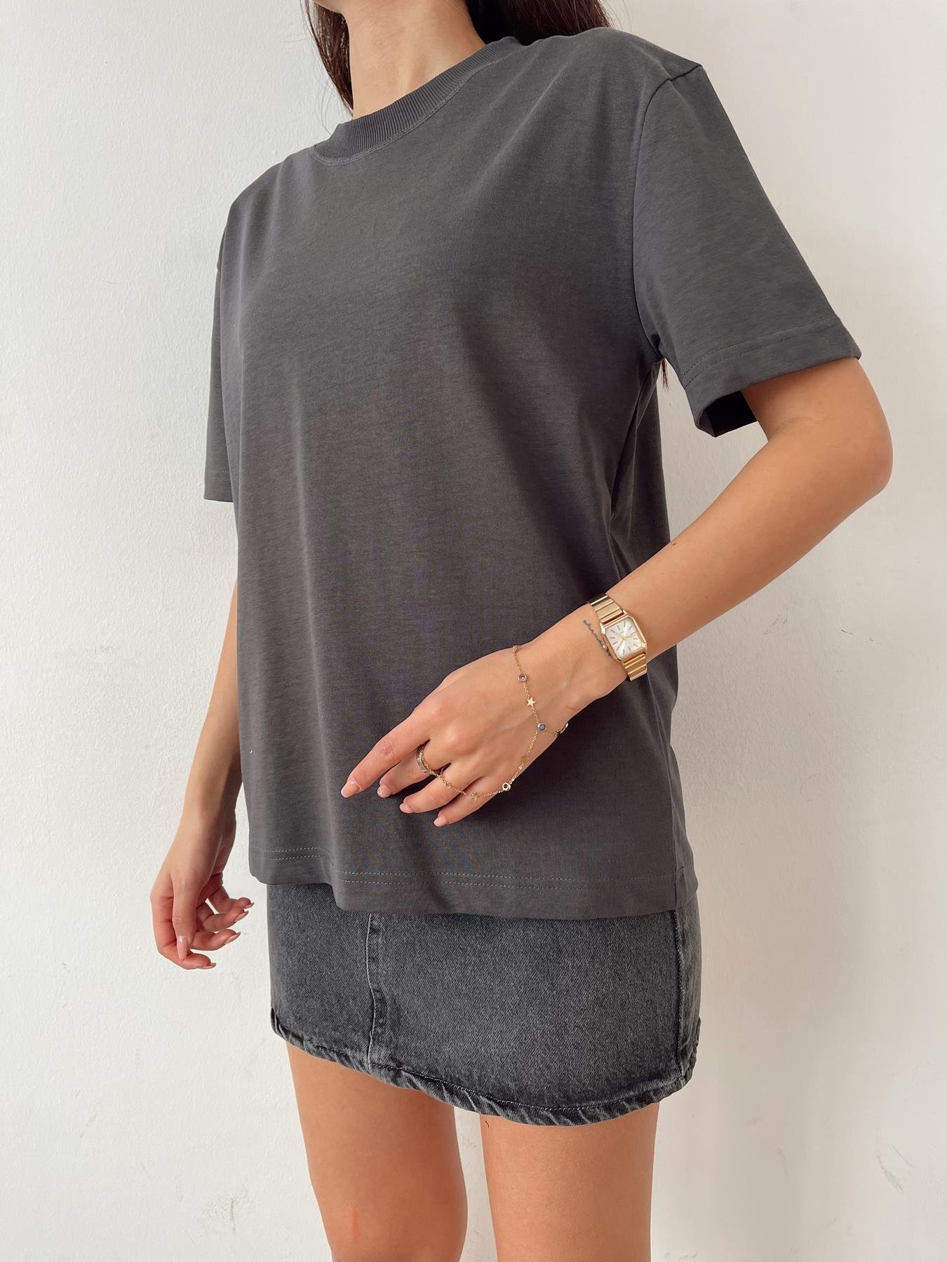 Yarım Kol Tişört ANTRASİT